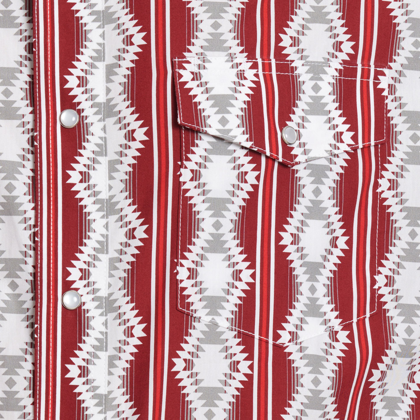 Checotah Men's Red Aztec Print Western Shirt - Image 1