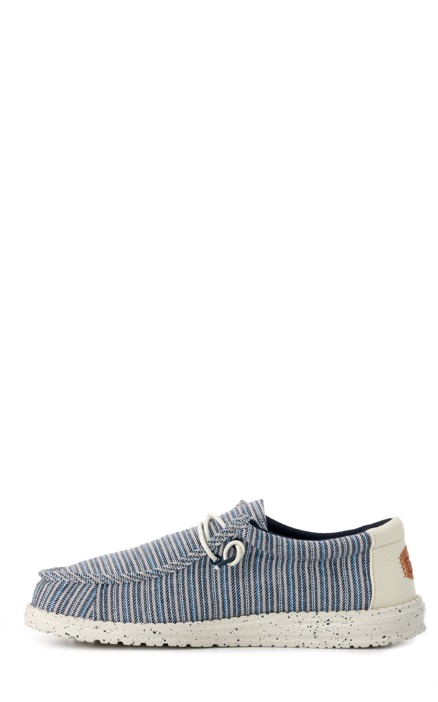 Hey Dude Men's Wally Workwear Blue Multi-Striped Casual Shoes - Image 1