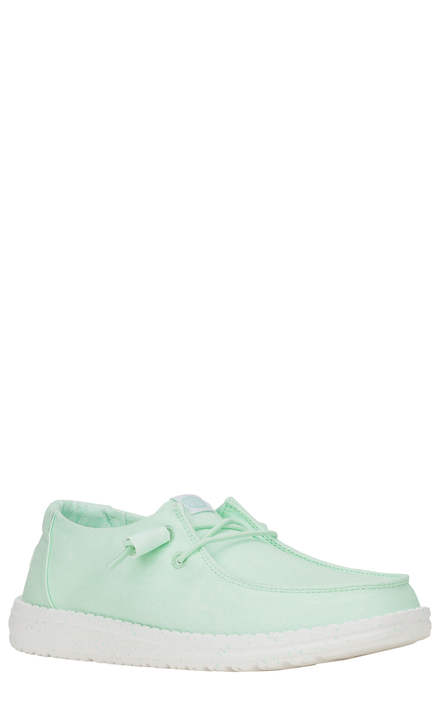 Hey Dude Women's Wendy Stretch Canvas Aqua Lace Up Moc Toe Casual Shoe - Image 1