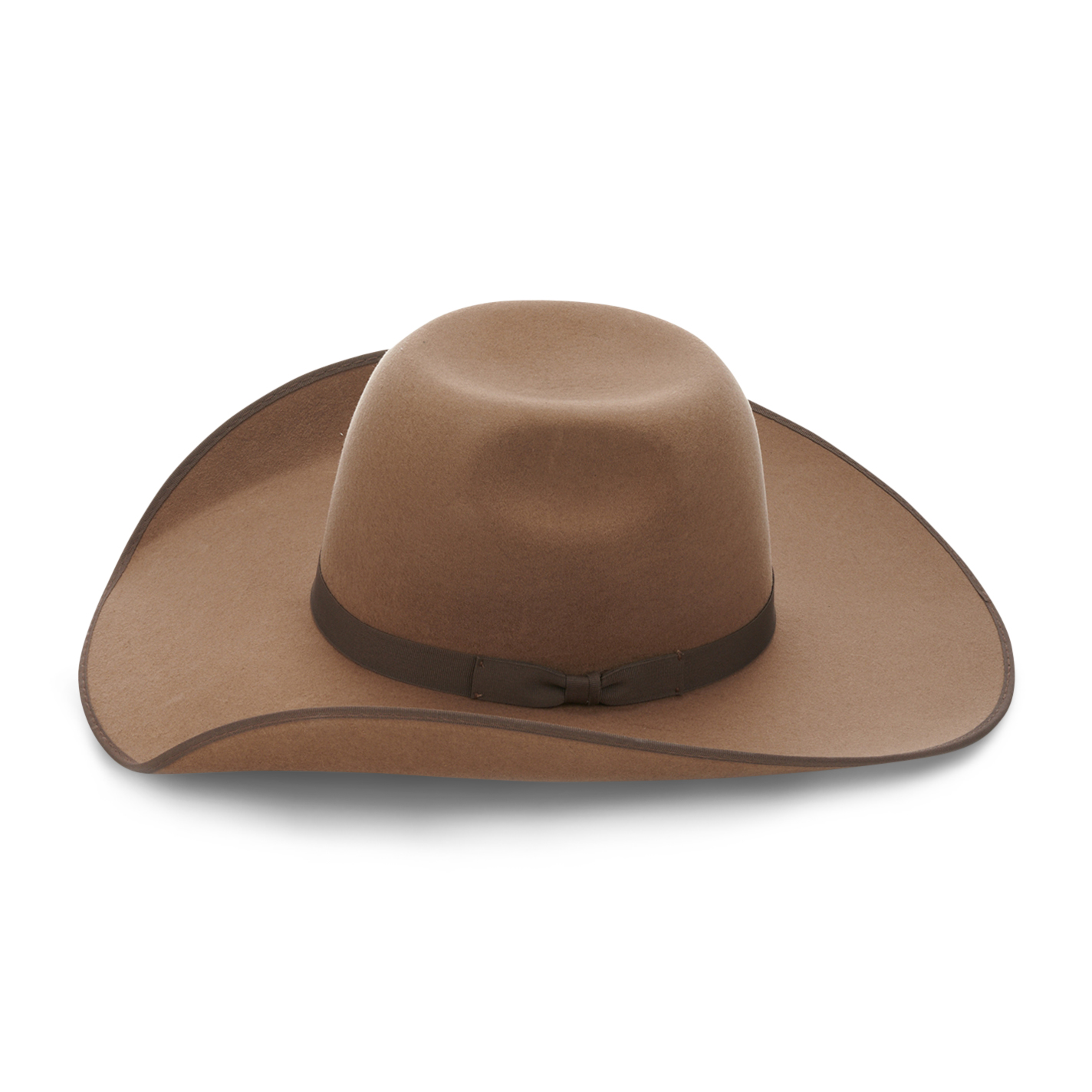Cavender's 3X Pecan Brick Crown with Self Band Wool Cowboy Hat - Image 1