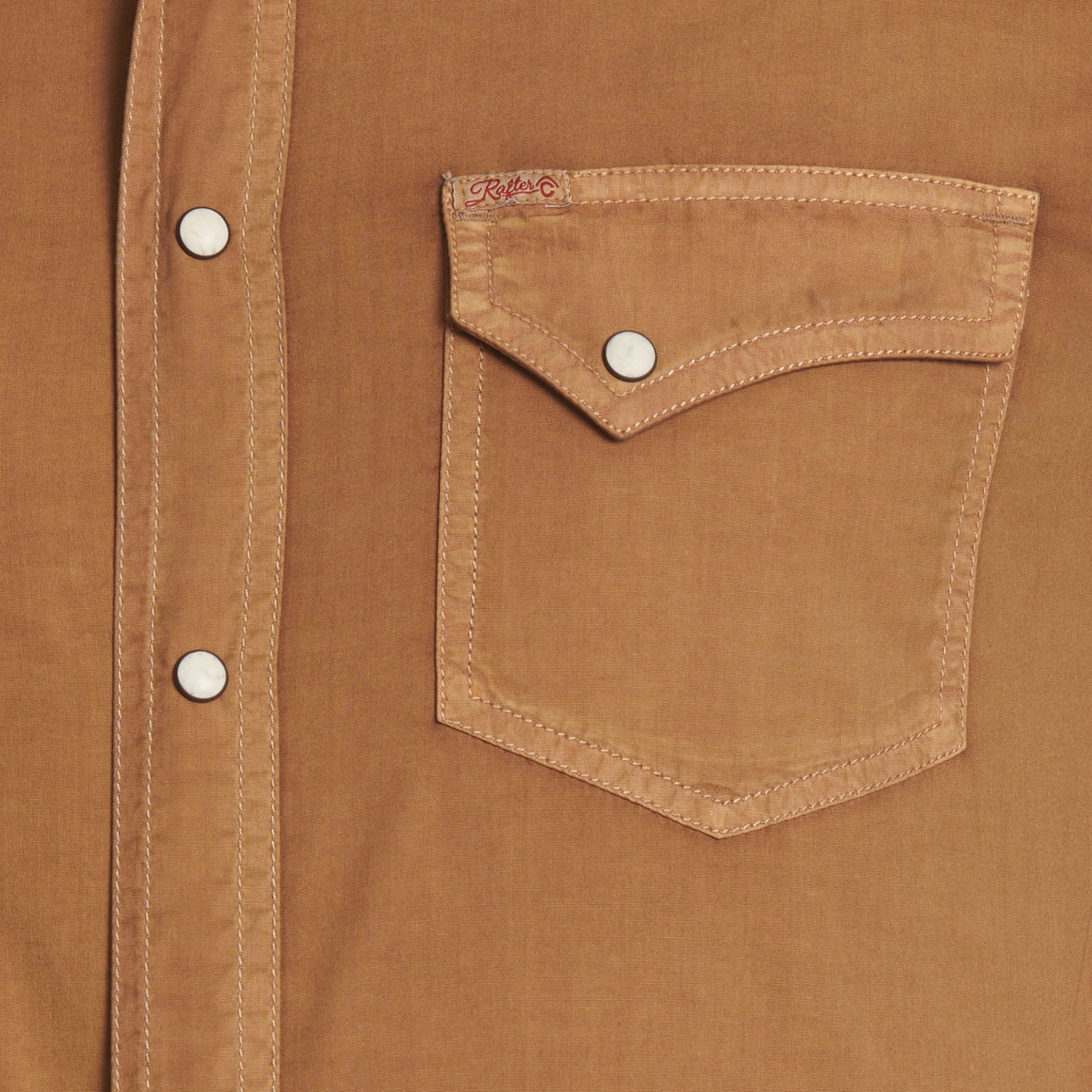 Rafter C Men's Solid Caramel Brown Stretch Western Shirt - Image 1