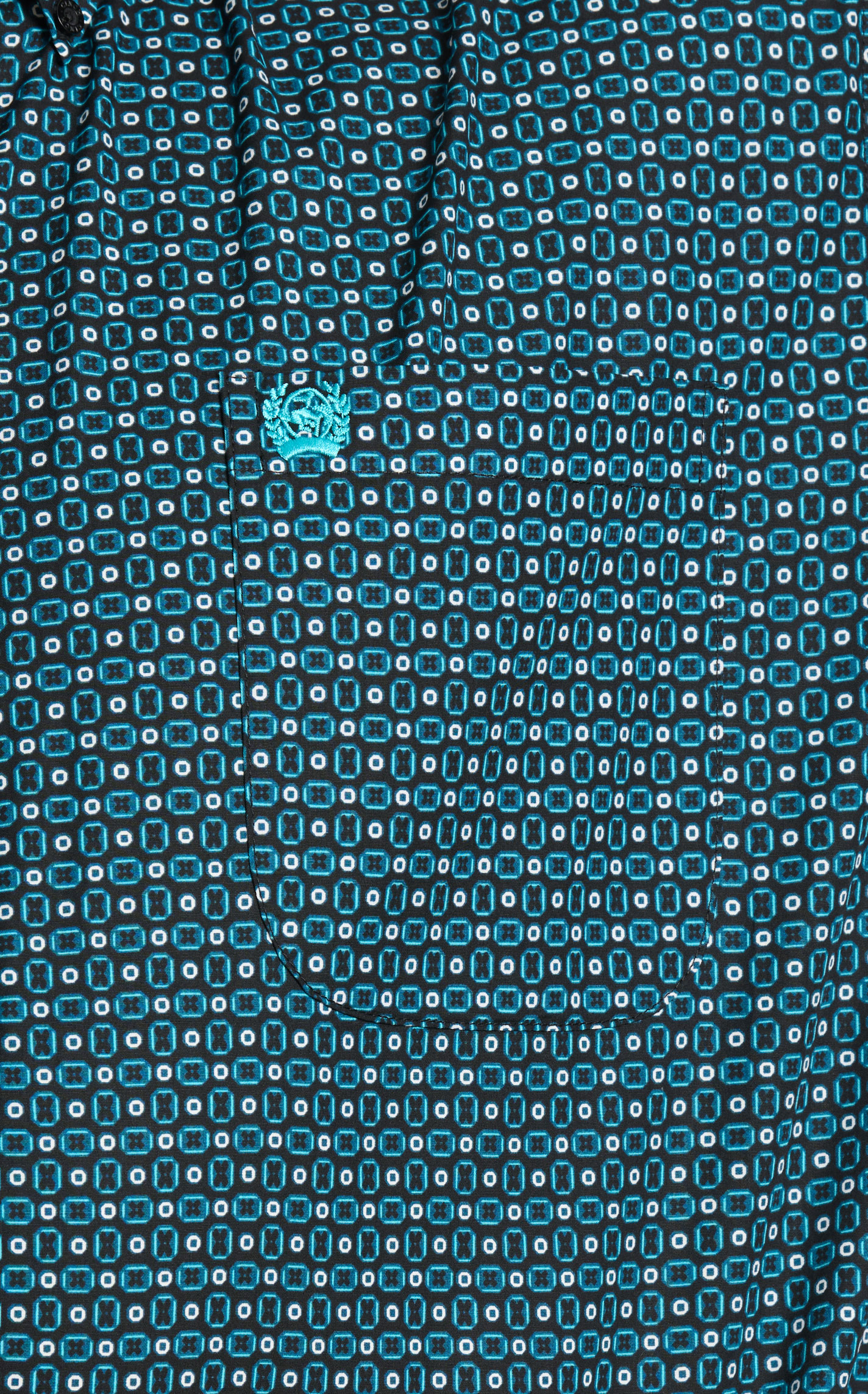 Cinch Men's Black & Turquoise Geo Print Western Shirt - Image 1