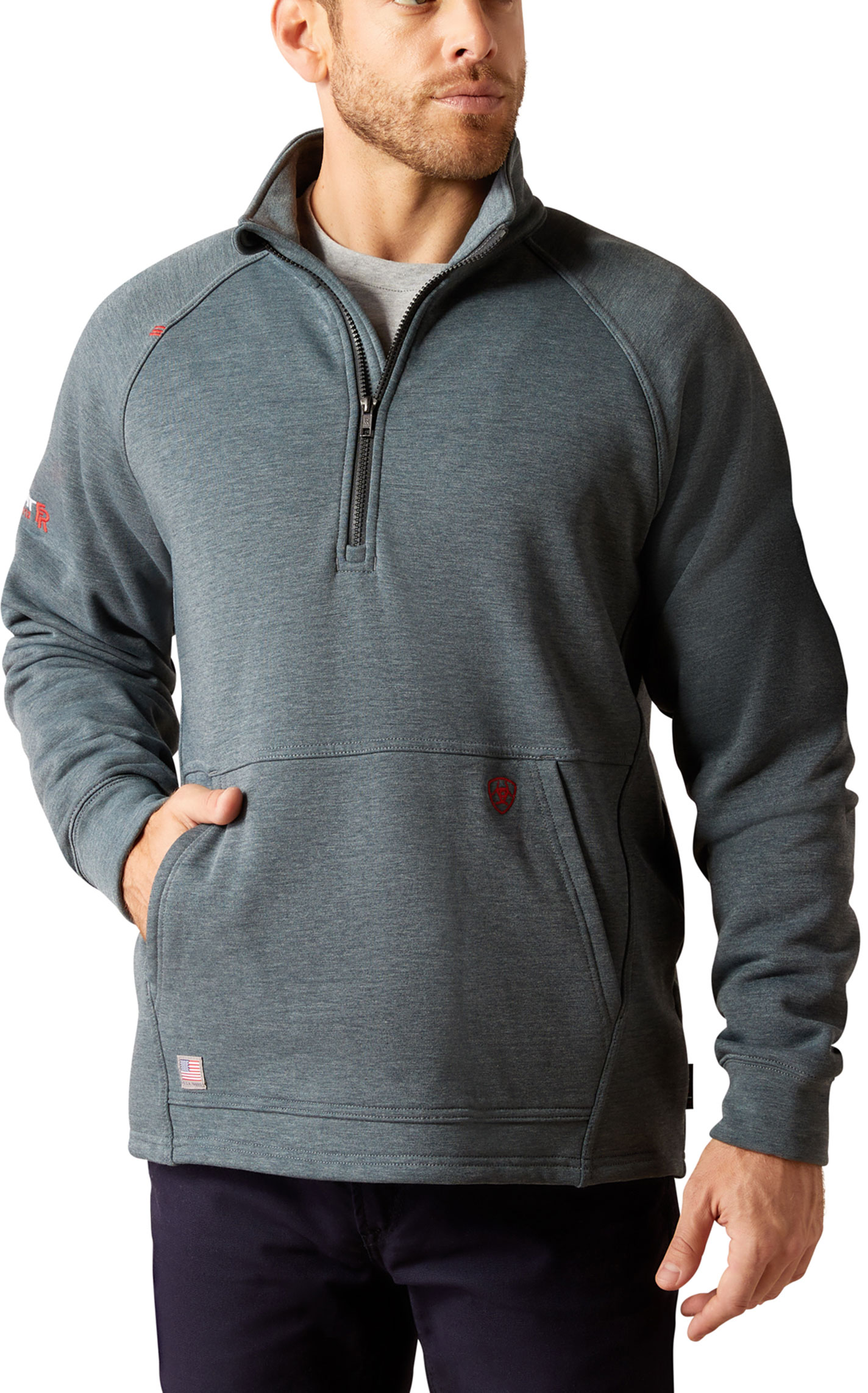 Ariat Men's FR Primo 2.0 Dark Gray CAT 3 1/4 Zip Pullover - Image 4