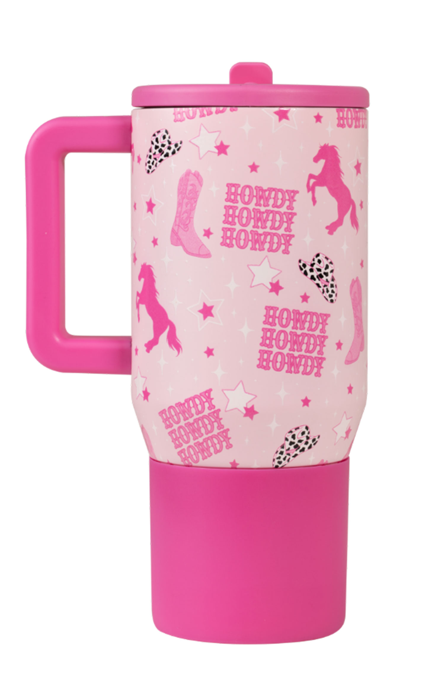 HydroJug Hot Pink Cowgirl 20 oz Traveler Insulated Mug - Image 1