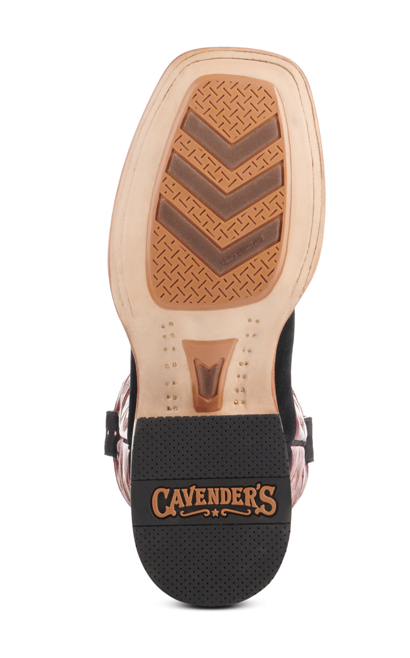 Cavender's Men's Endurance Red and Black Roughout Wide Square Toe Cowboy Boots - Image 1