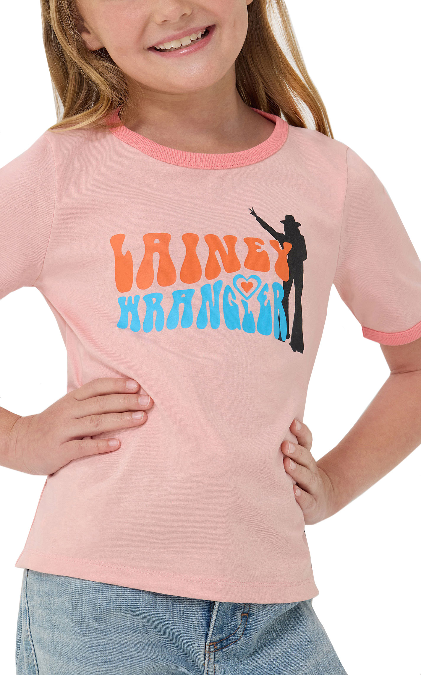 Wrangler & Lainey Wilson Girl's Ringer Graphic T-Shirt - Image 1