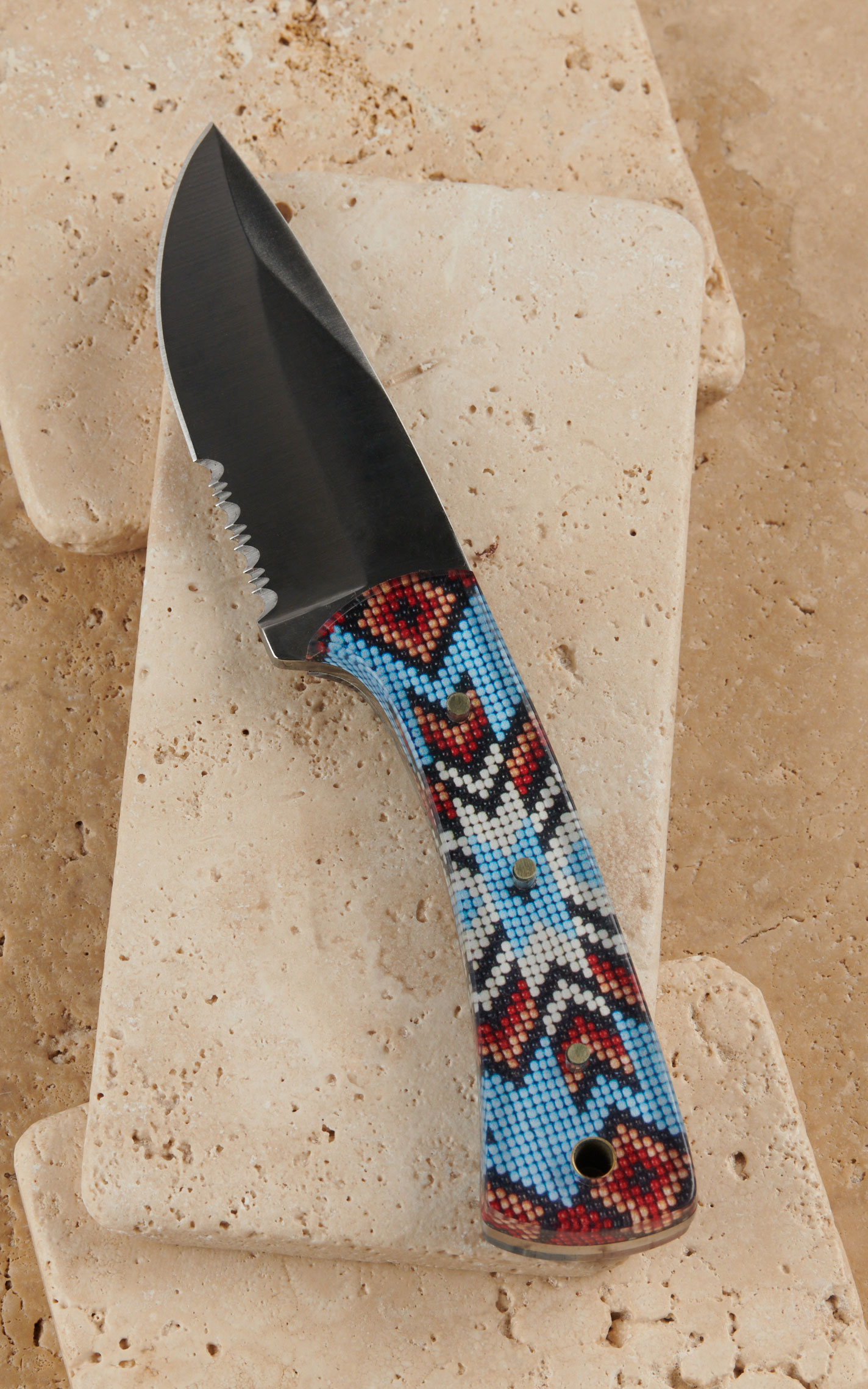 Twisted X Turquoise Beaded Aztec Resin Straight Blade Knife and Sheath - Cavender's Exclusive - Image 1