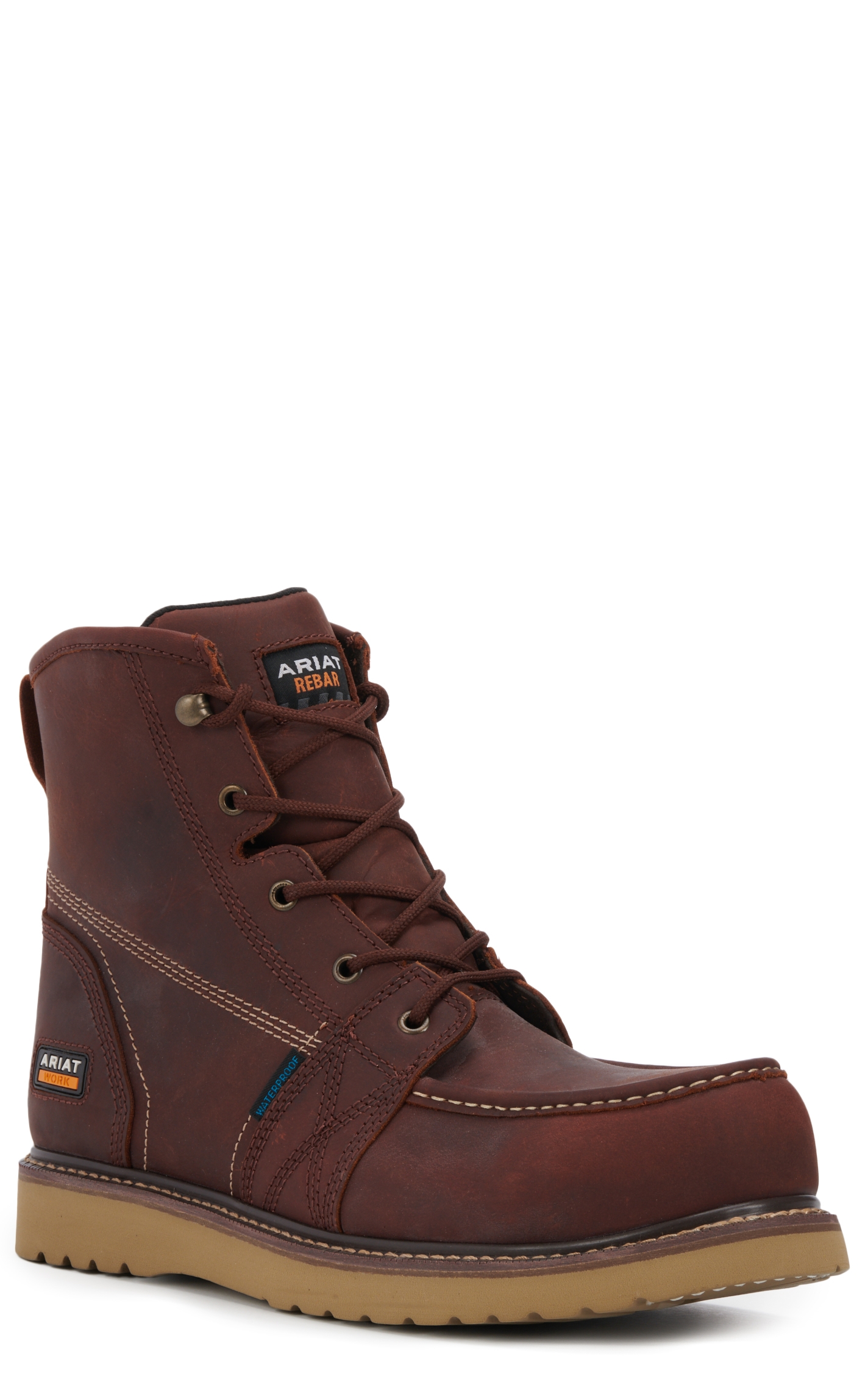Ariat Men's Rebar Rusted Copper Wedge Waterproof Moc Composite Toe Work Boot - Image 1