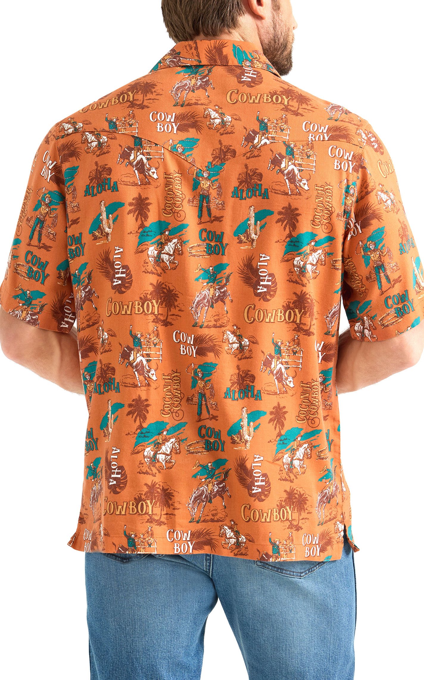Wrangler Men's Coconut Cowboy Tangerine Hawaiian Shirt - Image 1