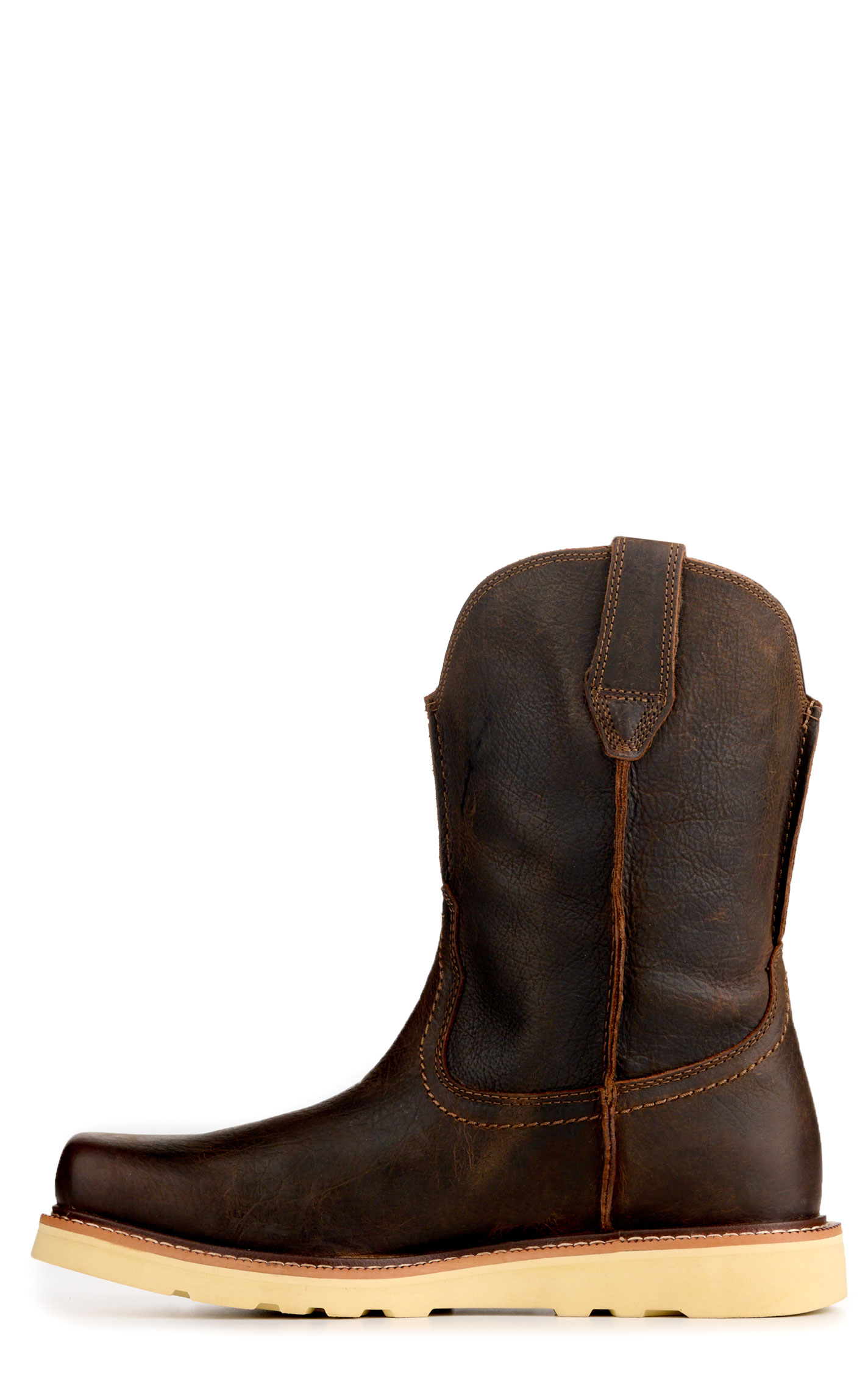 Ariat Men’s Rambler Recon Dark Brown Wedge Outsole Square Toe Cowboy Boots - Image 1