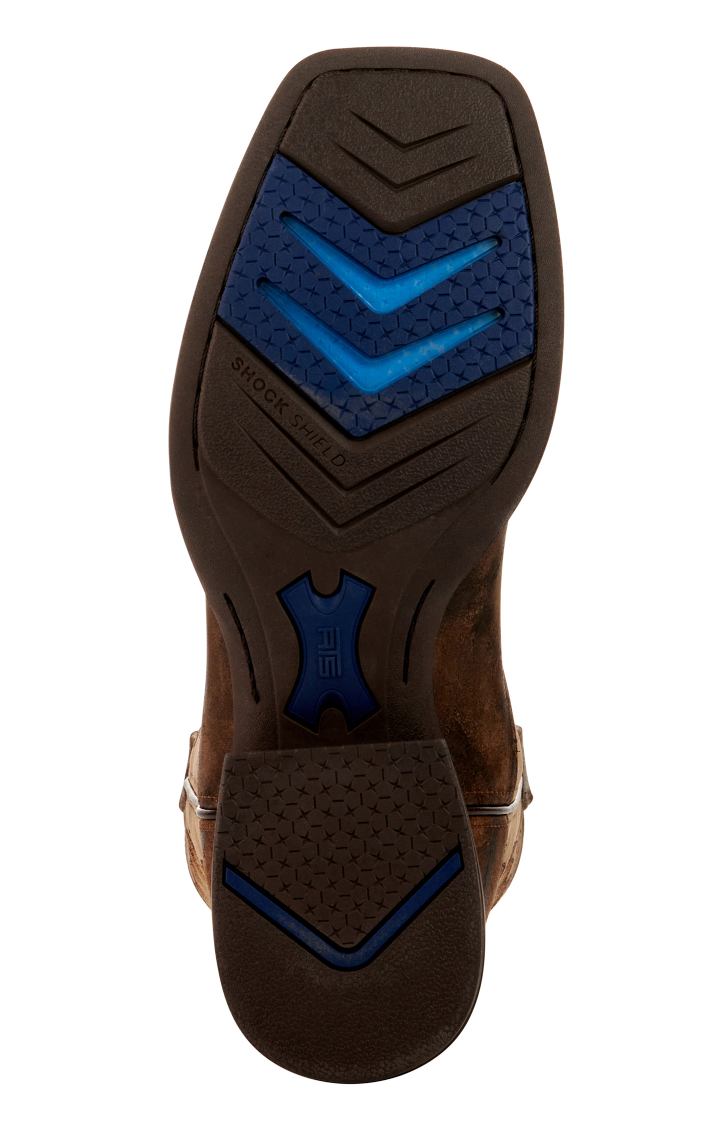Ariat Men's Wilder Brown & Antique Gray Shock Shield Wide Square Toe Cowboy Boots - Image 1