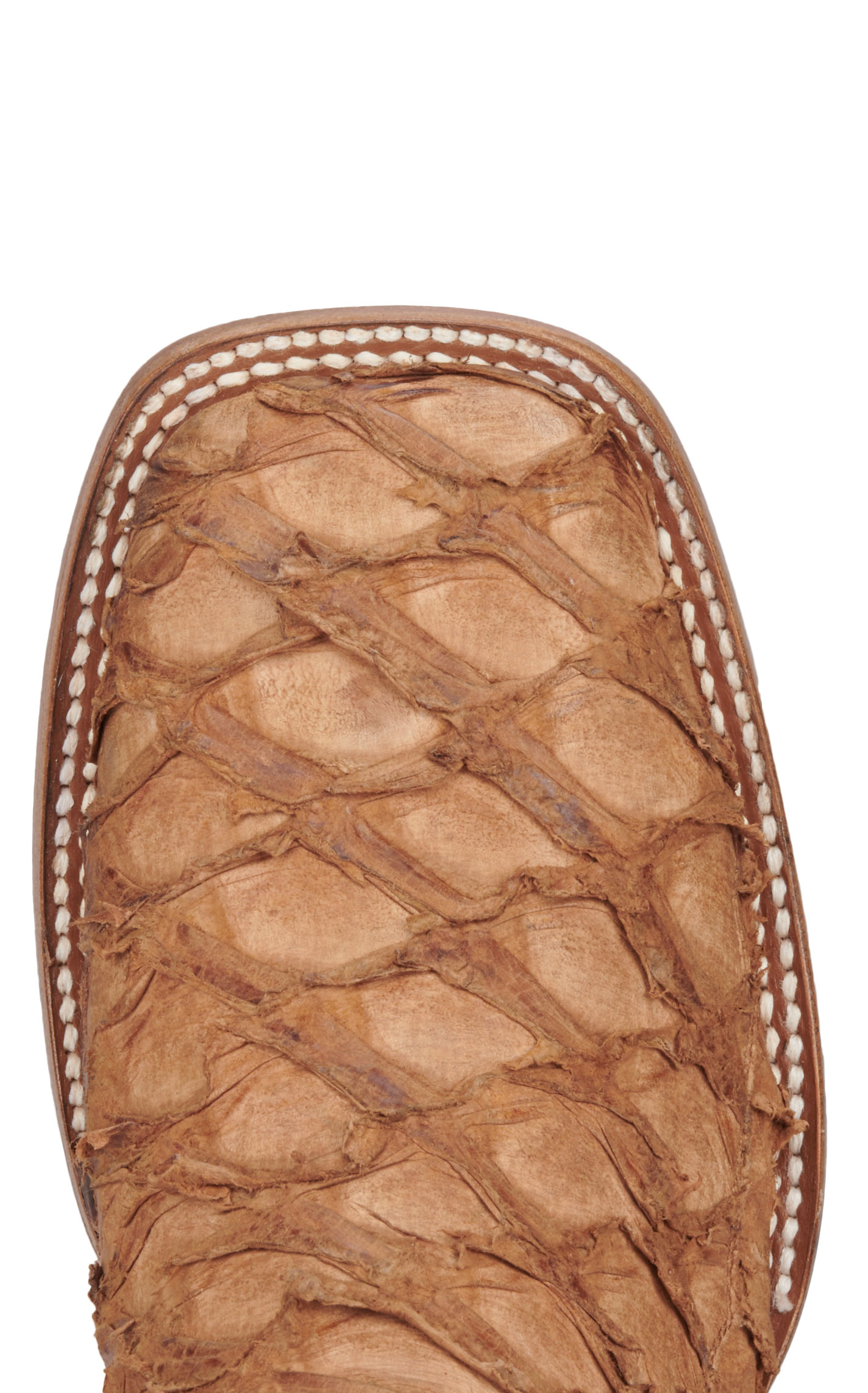 Cavender’s Women’s Pirarucu Saddle Tan and Nut Exotic Wide Square Toe Cowboy Boots  - Image 1