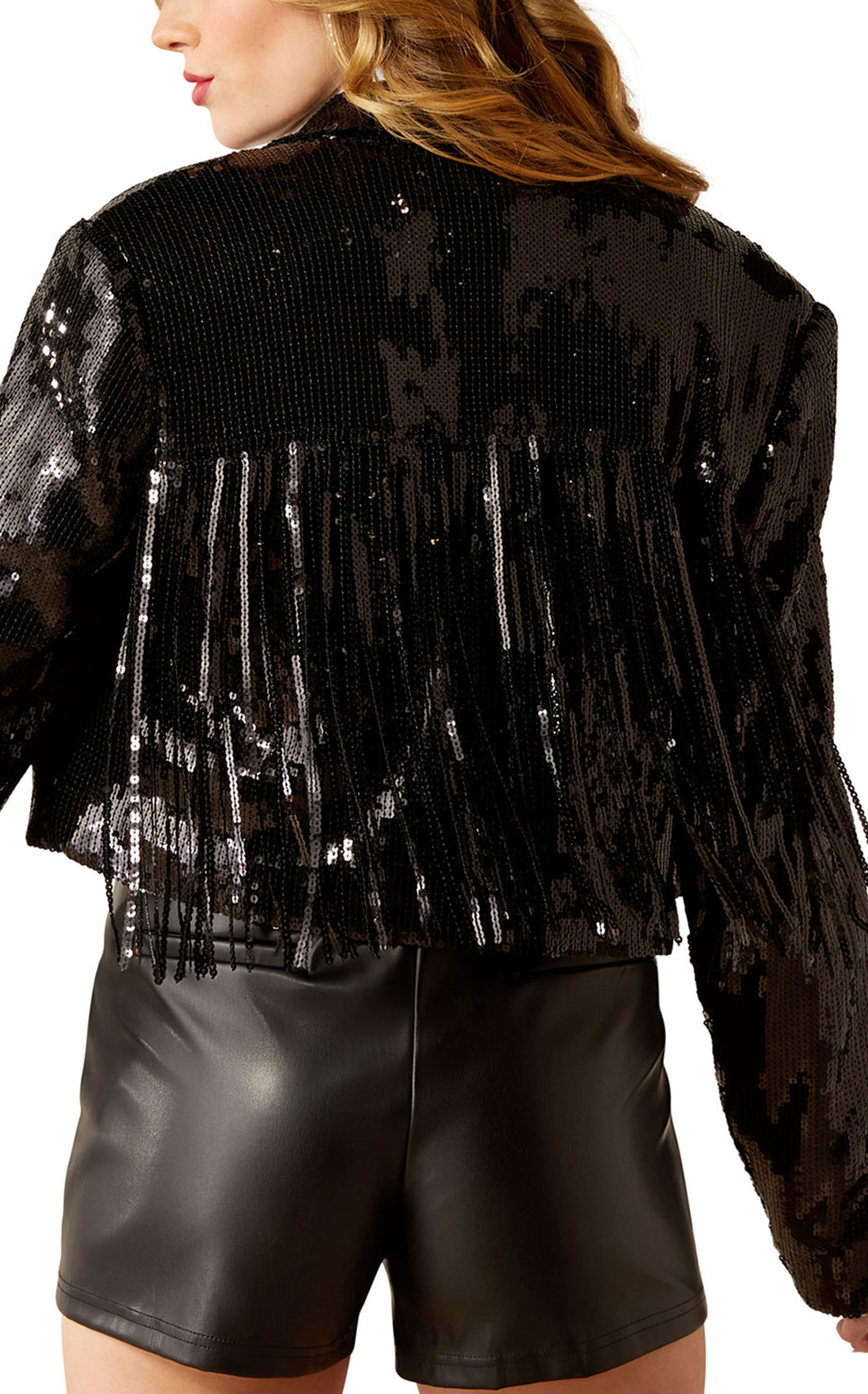Ariat Women's Black Sequin High Roller Crop Blazer - Image 1