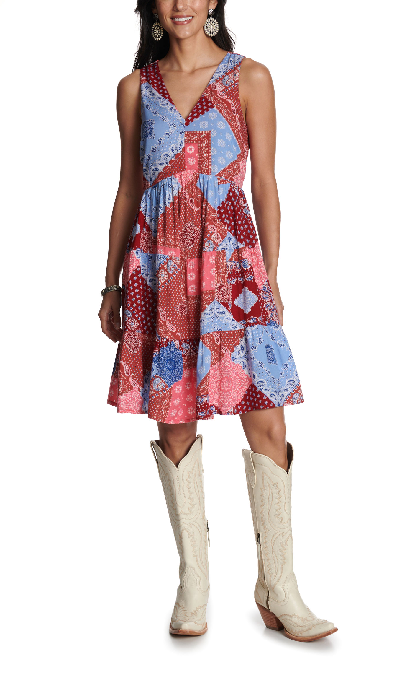 Cotton & Rye Women's Cornflower & Cherry Bandana Dress - Image 1
