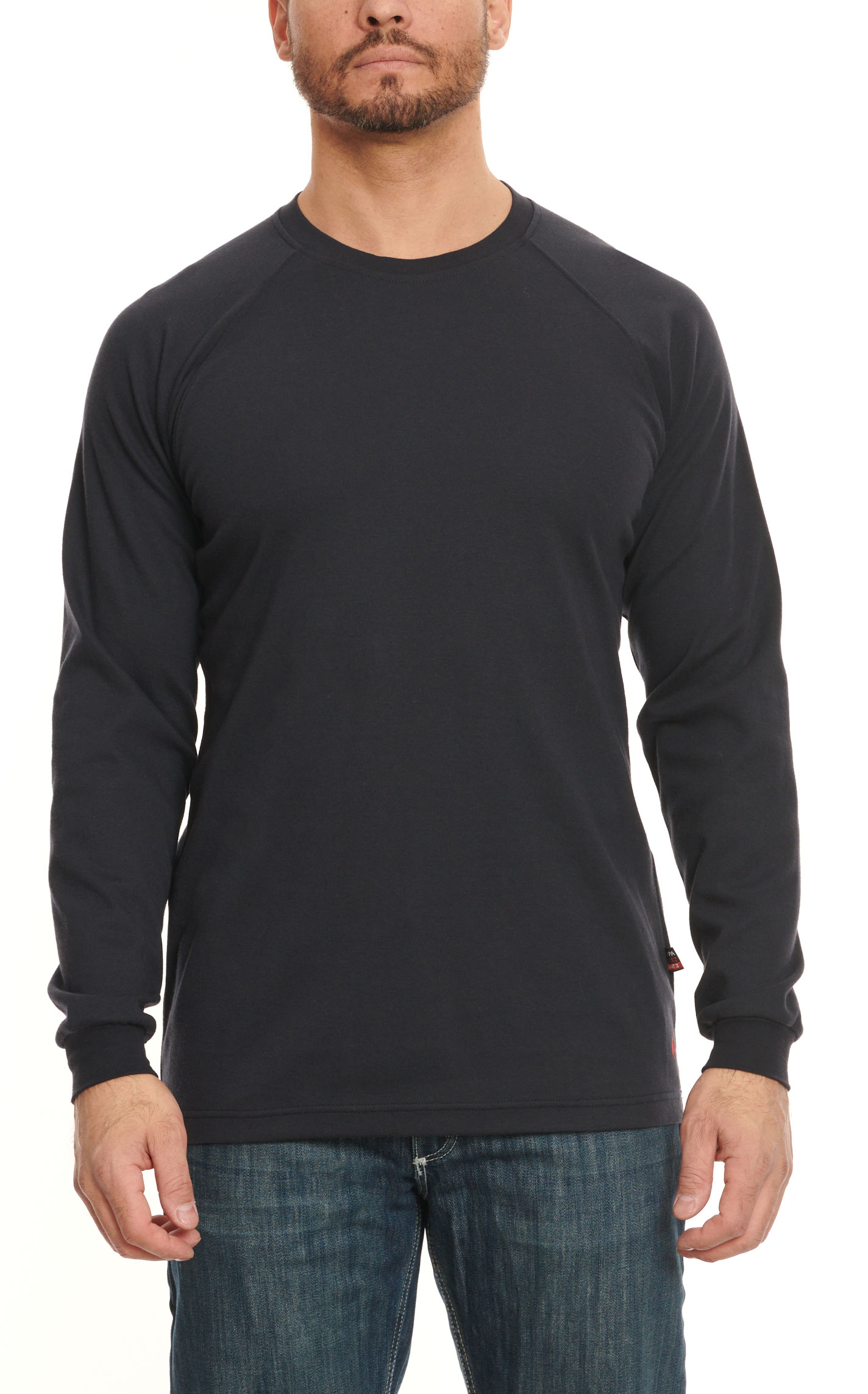 Forge Workwear Men's Black with Winged Free Soul Graphic FR Long Sleeve Work T-Shirt - Image 1