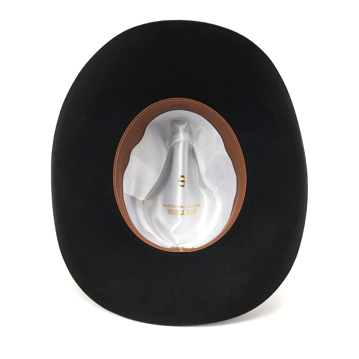 Stetson 4X Broken Bow Gus Black with Brown Studded Leather Hat Band Felt Cowboy Hat - Image 1