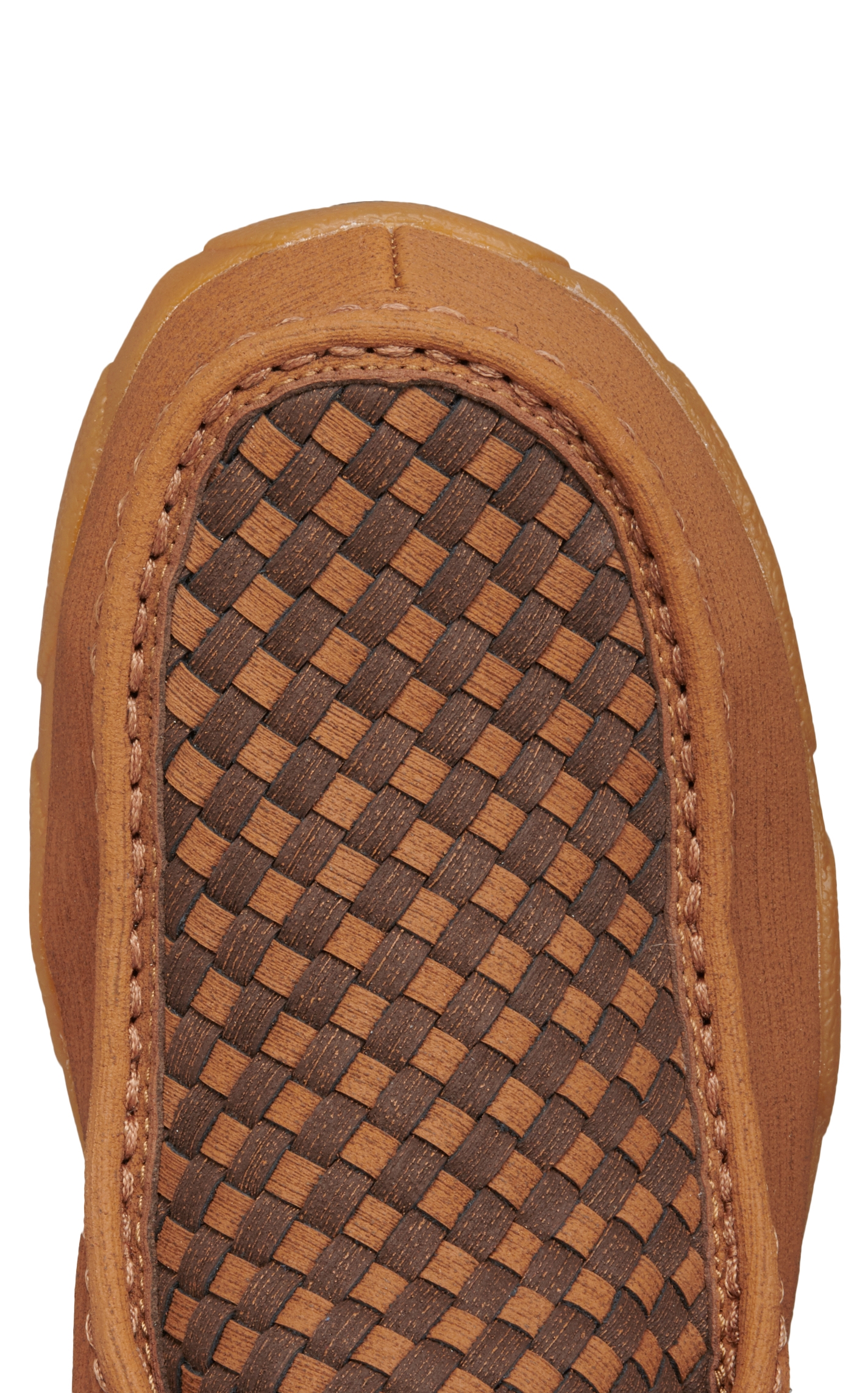 Twisted X Men's Clay and Cocoa Brown Basket Weave Lace Up Composite Round Toe Driving Moc Work Shoe - Image 1