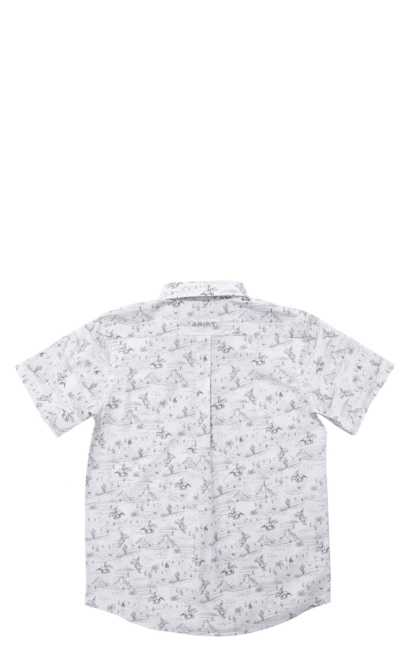 Ariat Boy's Edison White & Light Gray Shirt - Image 1