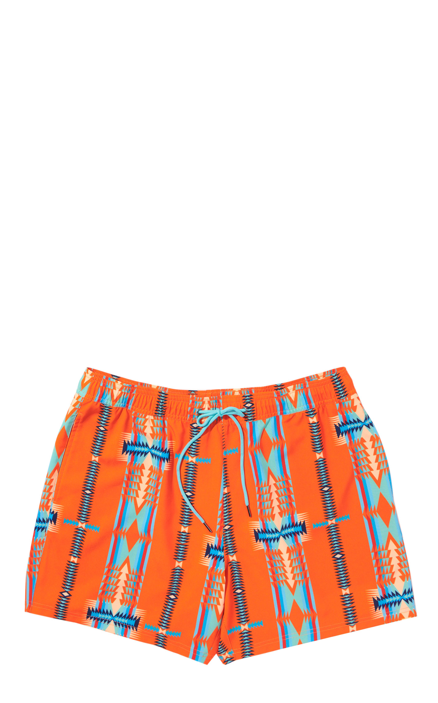 Panhandle Slim Men's Orange Aztec Print Swim Trunks - Image 1