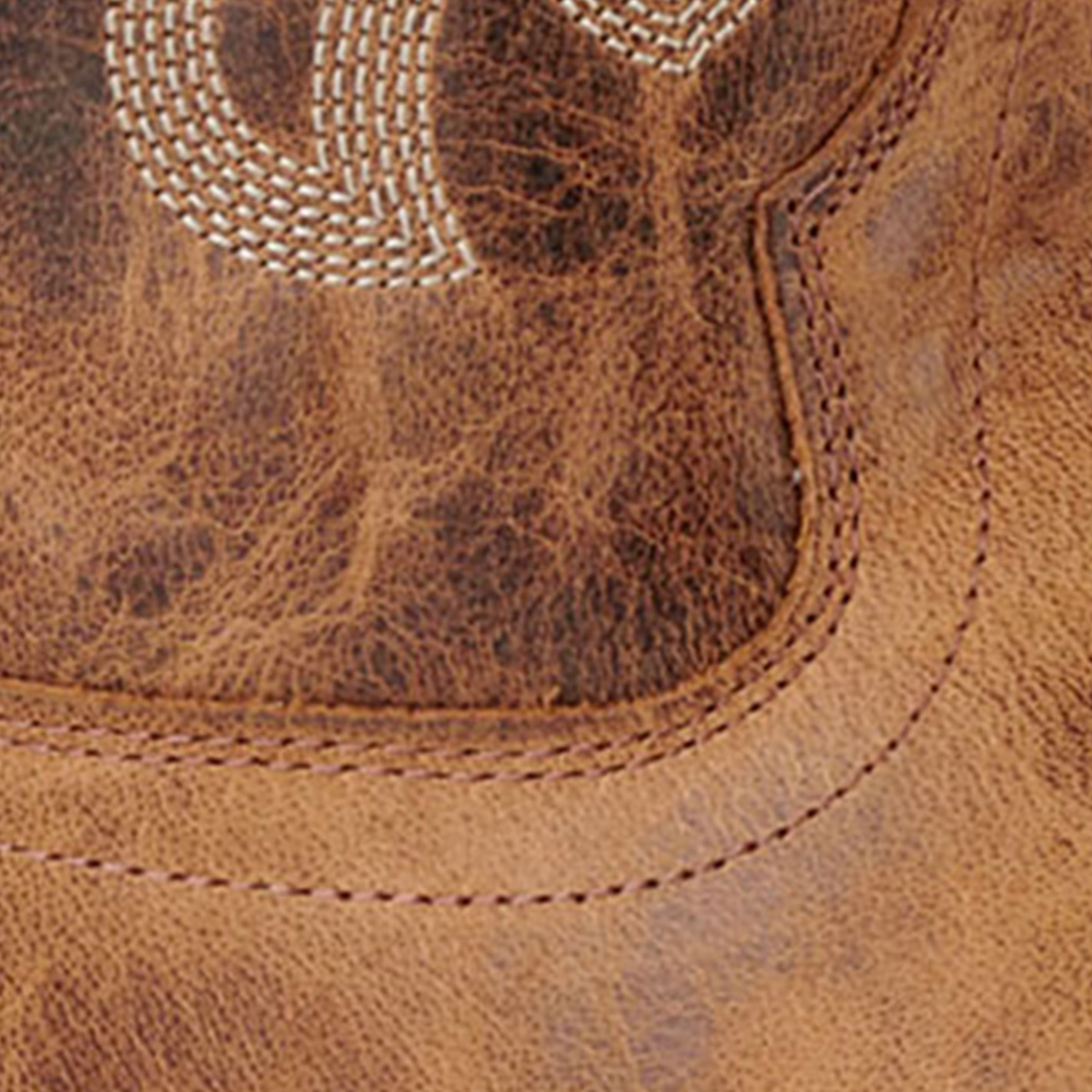 Old West Men's Burnt Tan Wide Square Toe Cowboy Boots - Image 1
