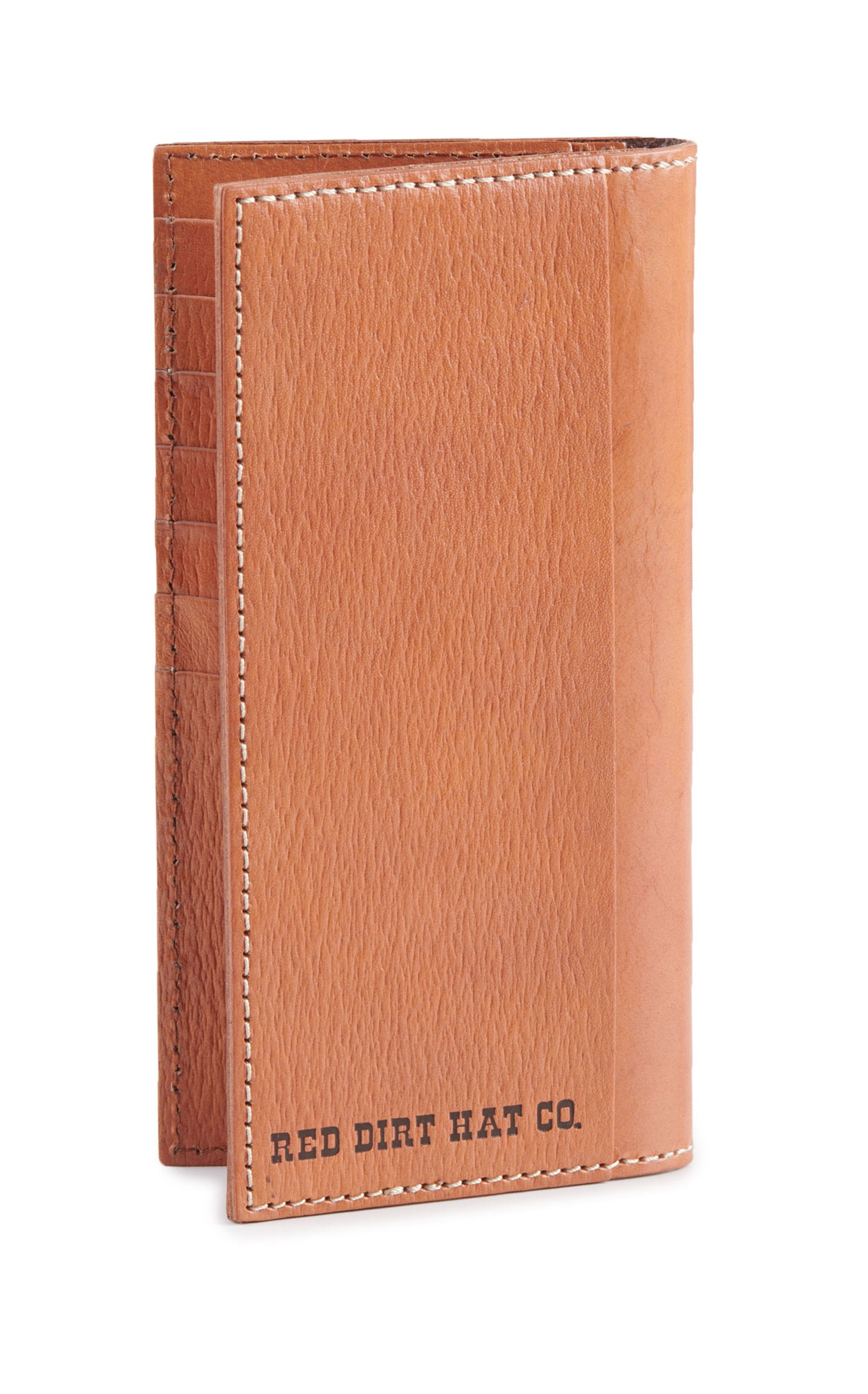 Red Dirt Hat Co. Brown Leather with Floral Tooling with Cream Underlay Rodeo Wallet - Image 2