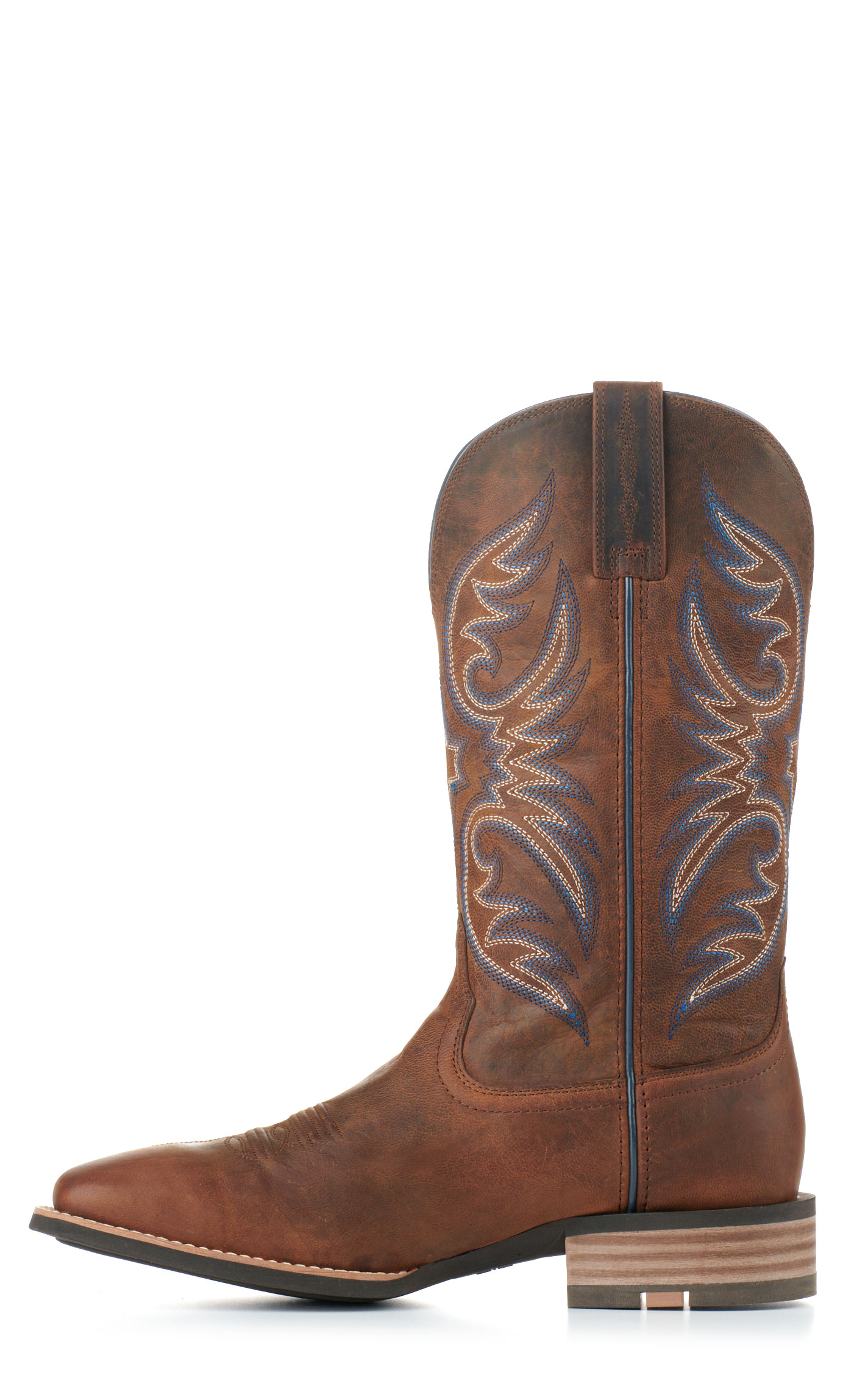 Ariat Men's Ricochet Weathered Chestnut SmartLite Wide Square Toe Cowboy Boots - Image 1