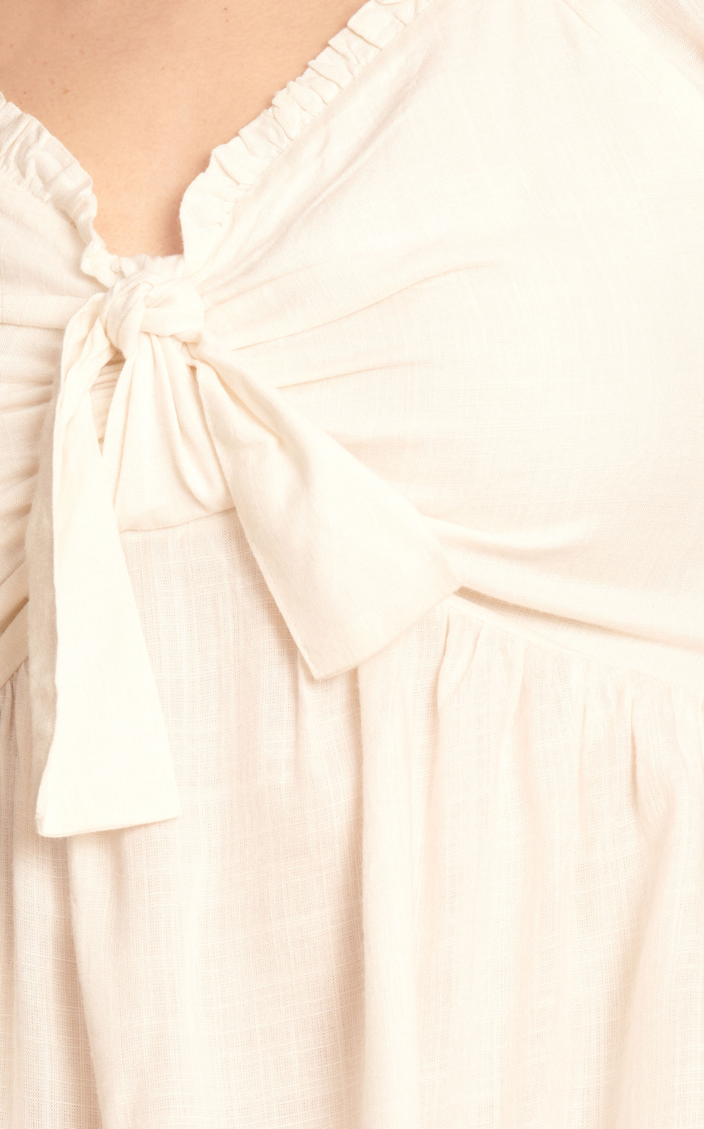 Rockin' C Women's Ivory with Tie Long Sleeve Top - Image 1
