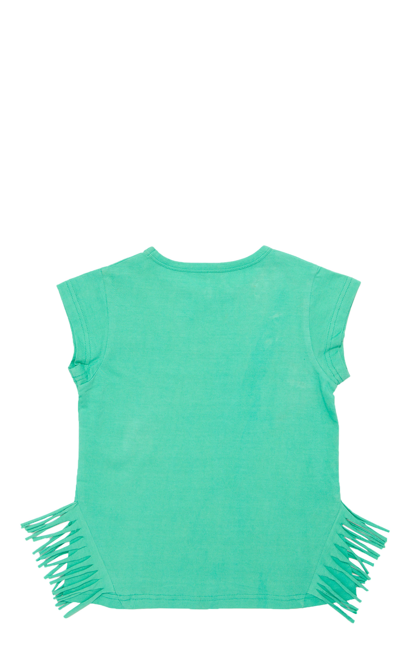 Rockin' C Girl's Green Boot Stitch Fringe Graphic Top - Image 1