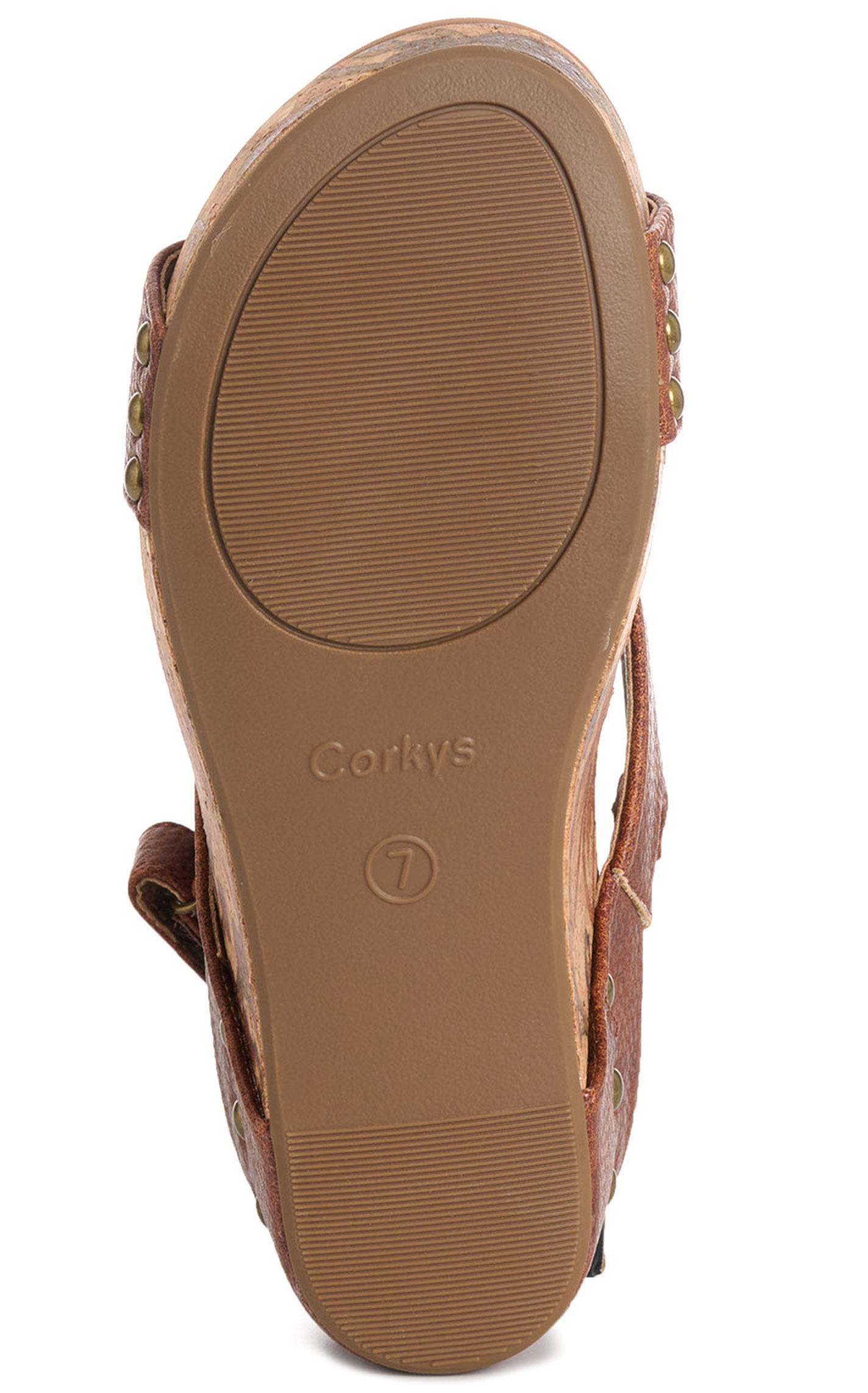 Corky's Women's Tan Carley Faux Leather Peep-Toe Wedge Sandal - Image 1