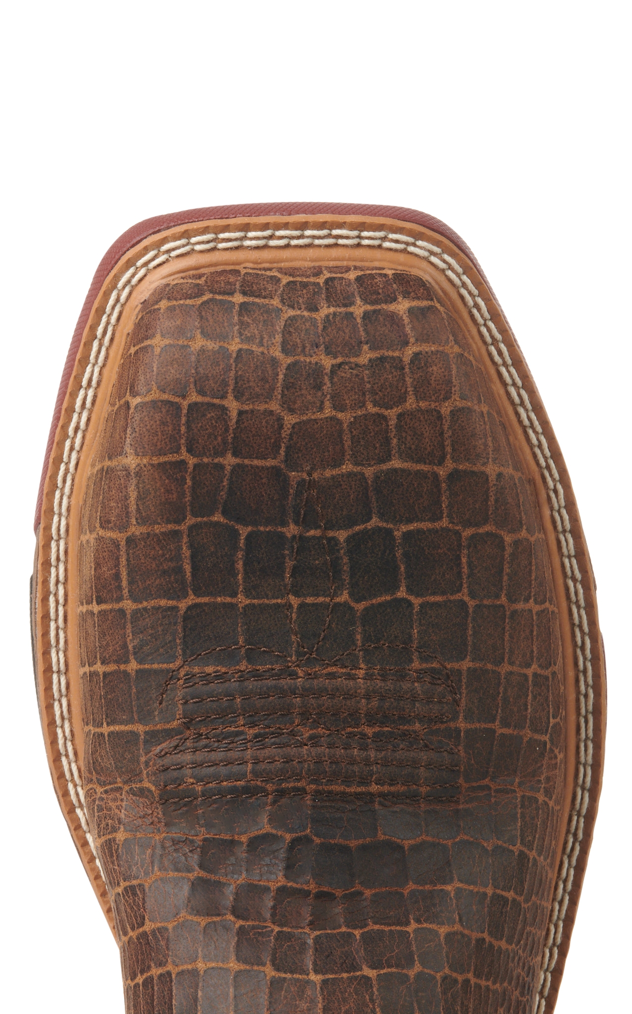 Twisted X Men's Brown Caiman Print Foot and Gray CellStretch Wide Square Composite Toe Work Boots - Image 1