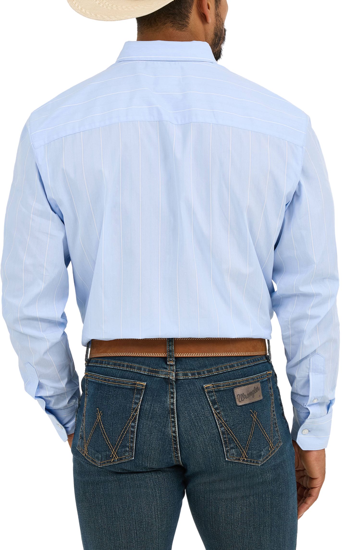 Wrangler Men's Cody Johnson Collection Blue Stripe Western Shirt - Image 1