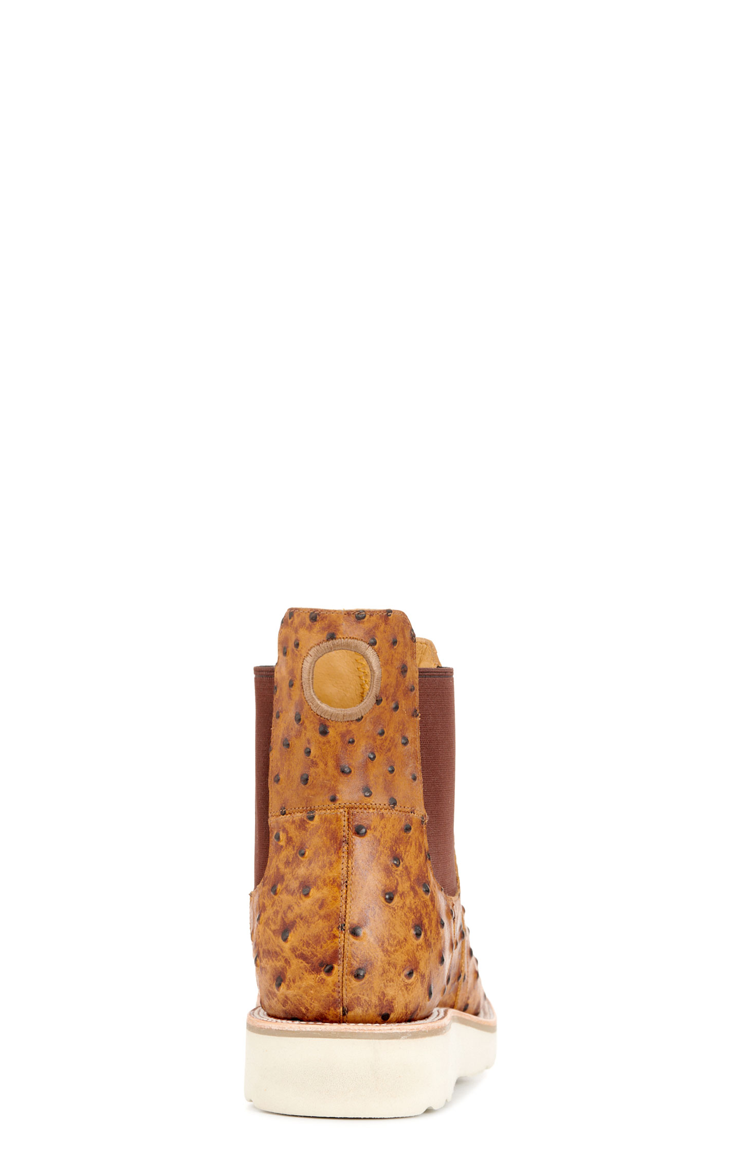 Anderson Bean Men's Horse Power Saddle Ostrich Print Wide Square Toe Chelsea Boots - Image 1