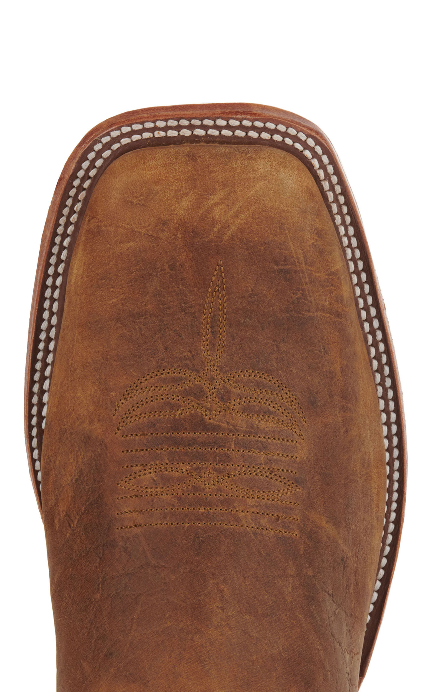Anderson Bean Mens' Natural Brahma Bison and Blue Hybrid Square Toe Cowboy Boots - Image 1