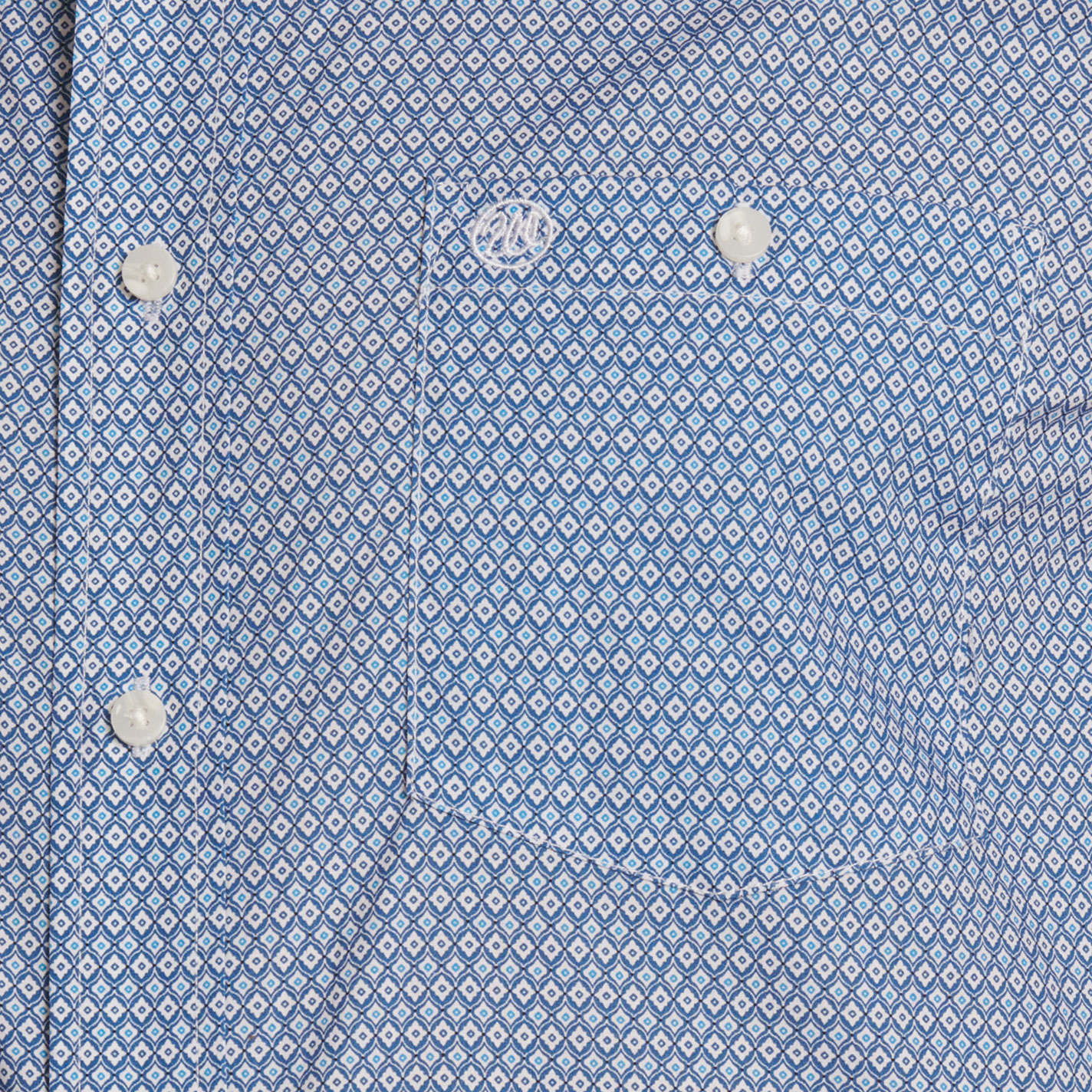 Wrangler Classic Men's Blue Geo Print Button Down Shirt - Big & Tall - Image 1