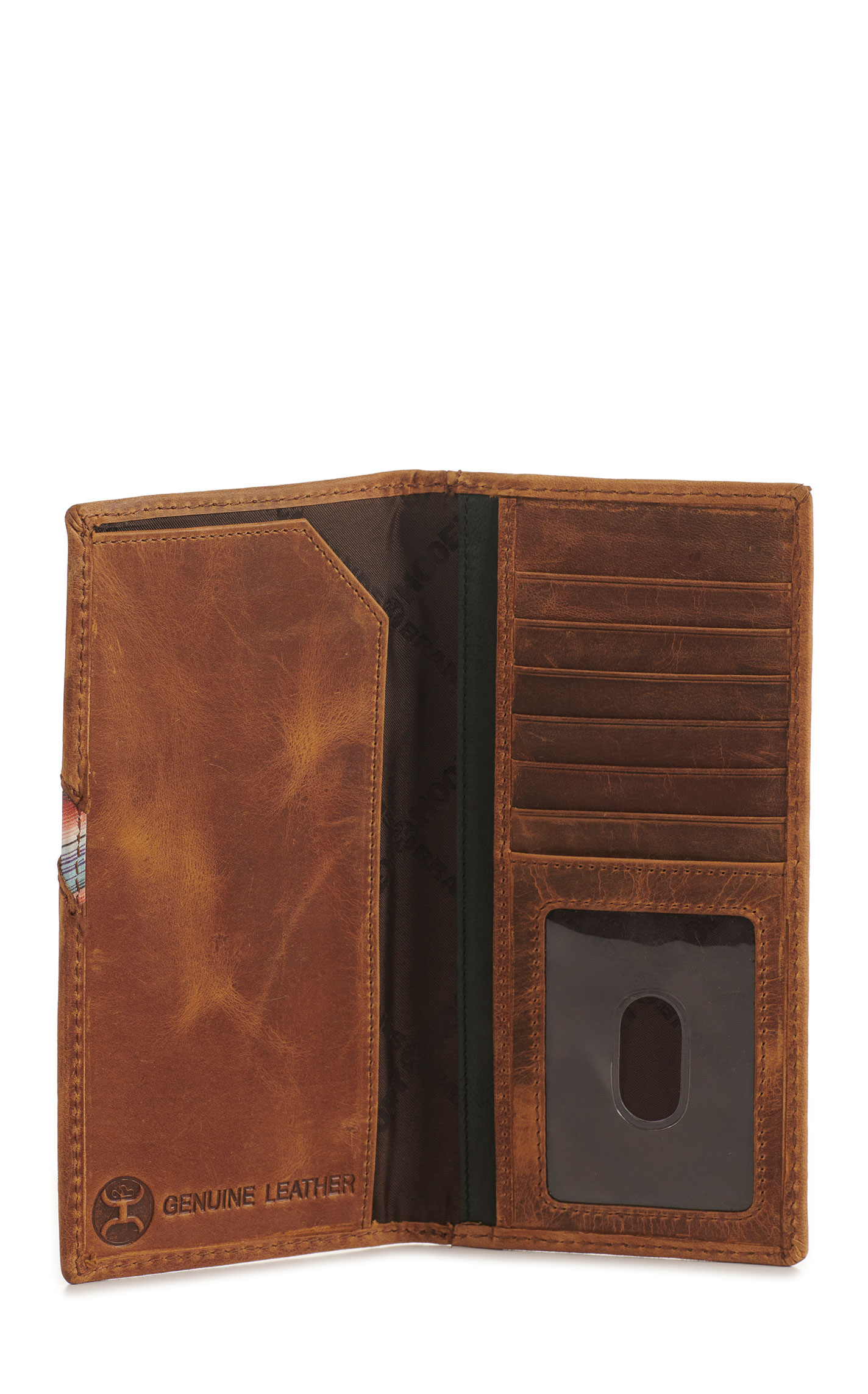 Hooey Men's Tan with Blue Serape Logo Rodeo Wallet / Checkbook Cover - Image 1