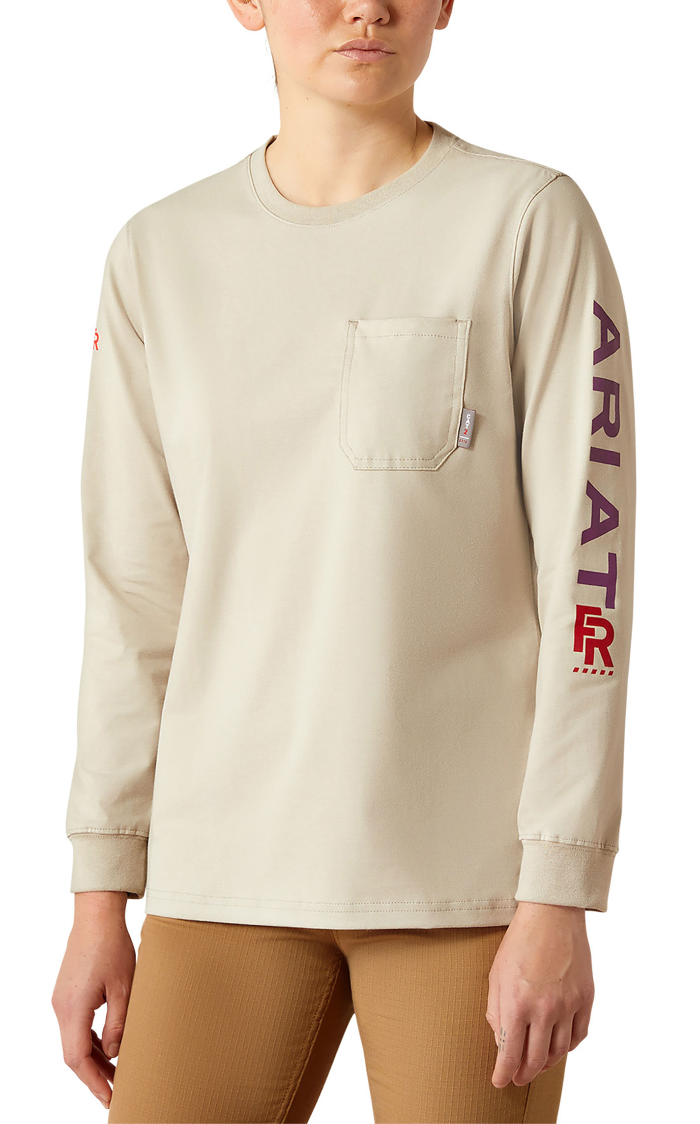 Ariat Women's Latte Logo Graphic Sleeve FR T-Shirt - Image 2