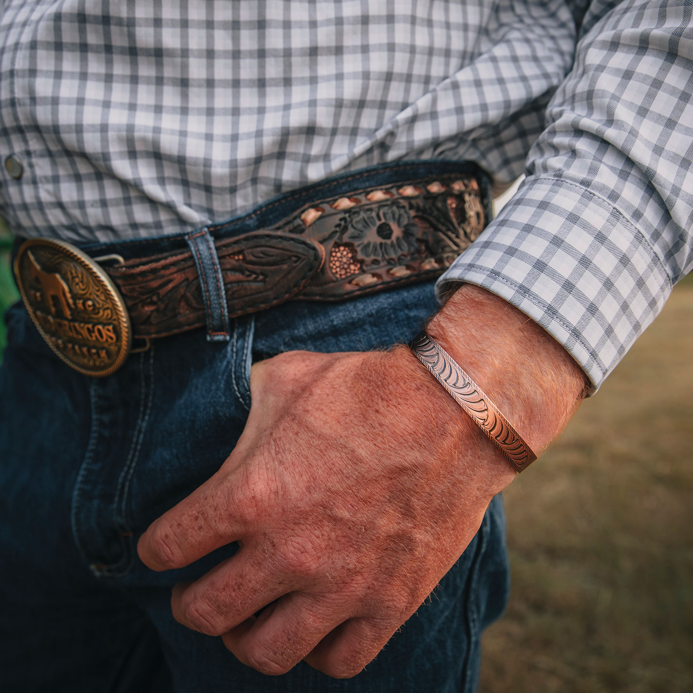 Montana Silversmiths Men's Copper Fearless Destiny Bracelet - Image 3