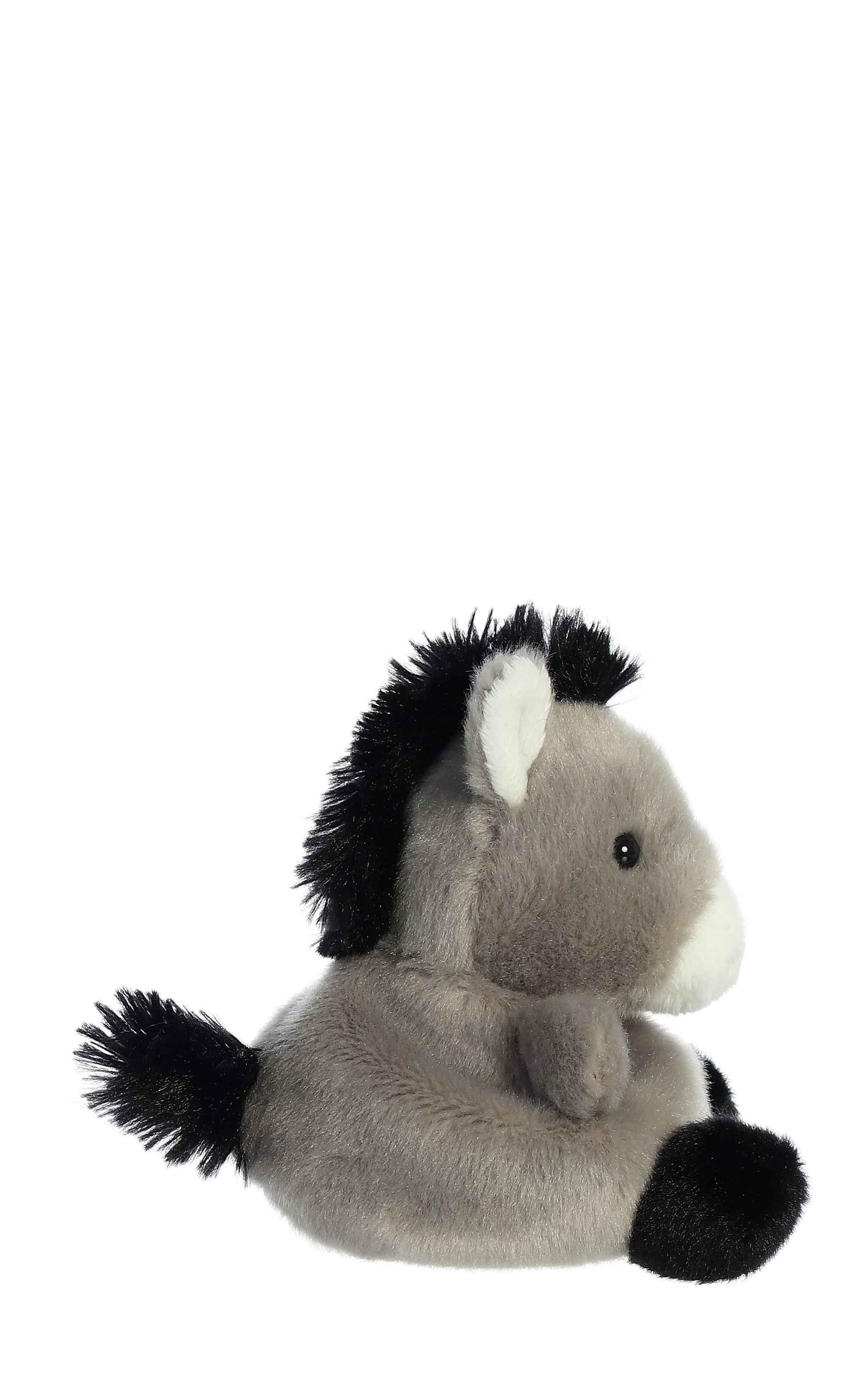Aurora Palm Pal Black Gray & White Eli Donkey Stuffed Animal - Image 2