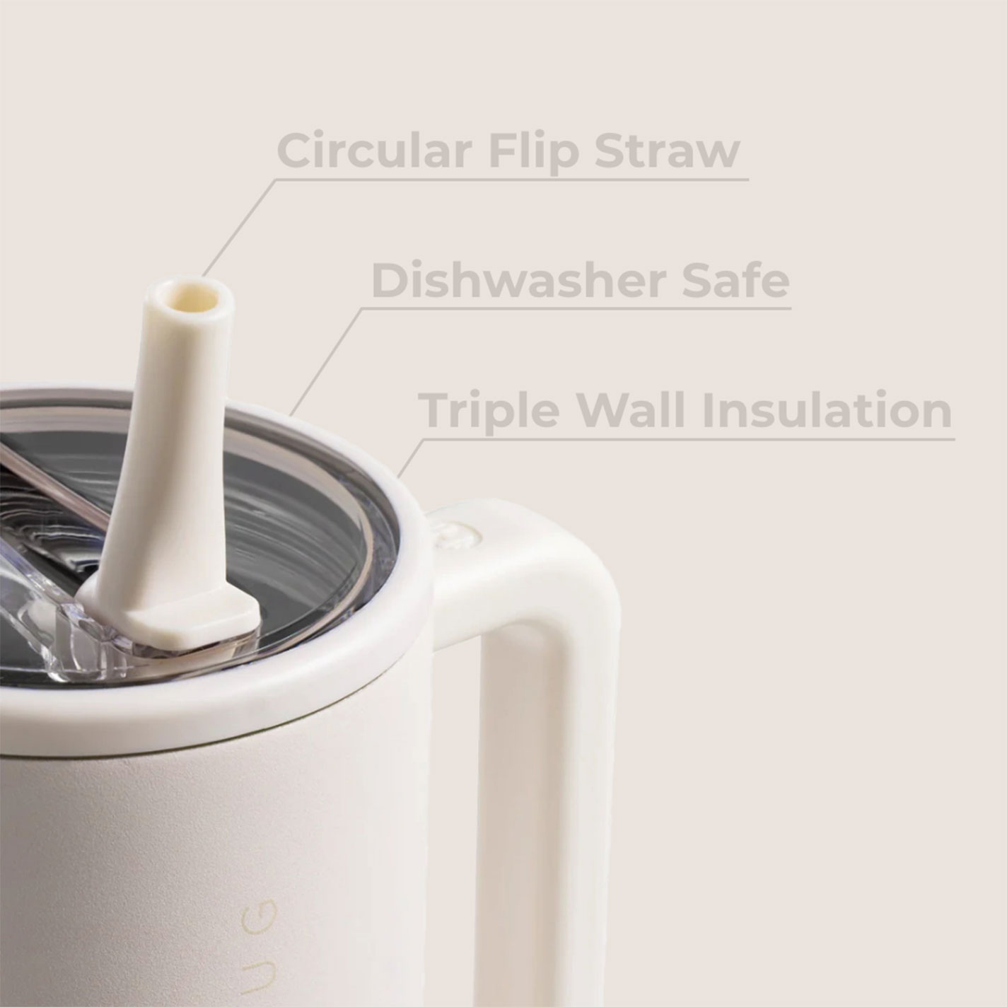 HydroJug Cream 40 oz Insulated Traveler Mug  - Image 1