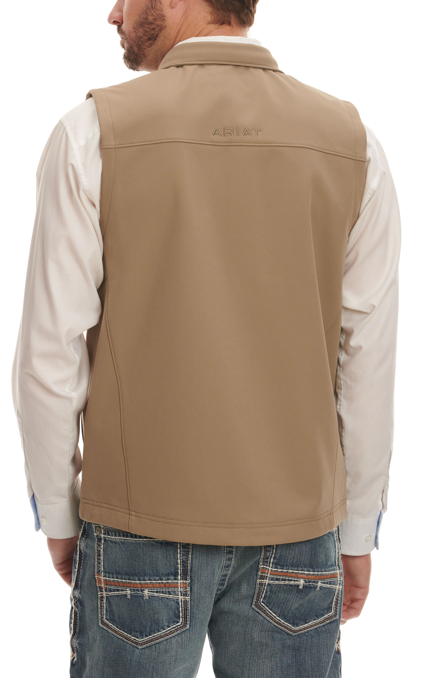 Ariat Men's Taupe Soft Lined Softshell Vest  - Image 2