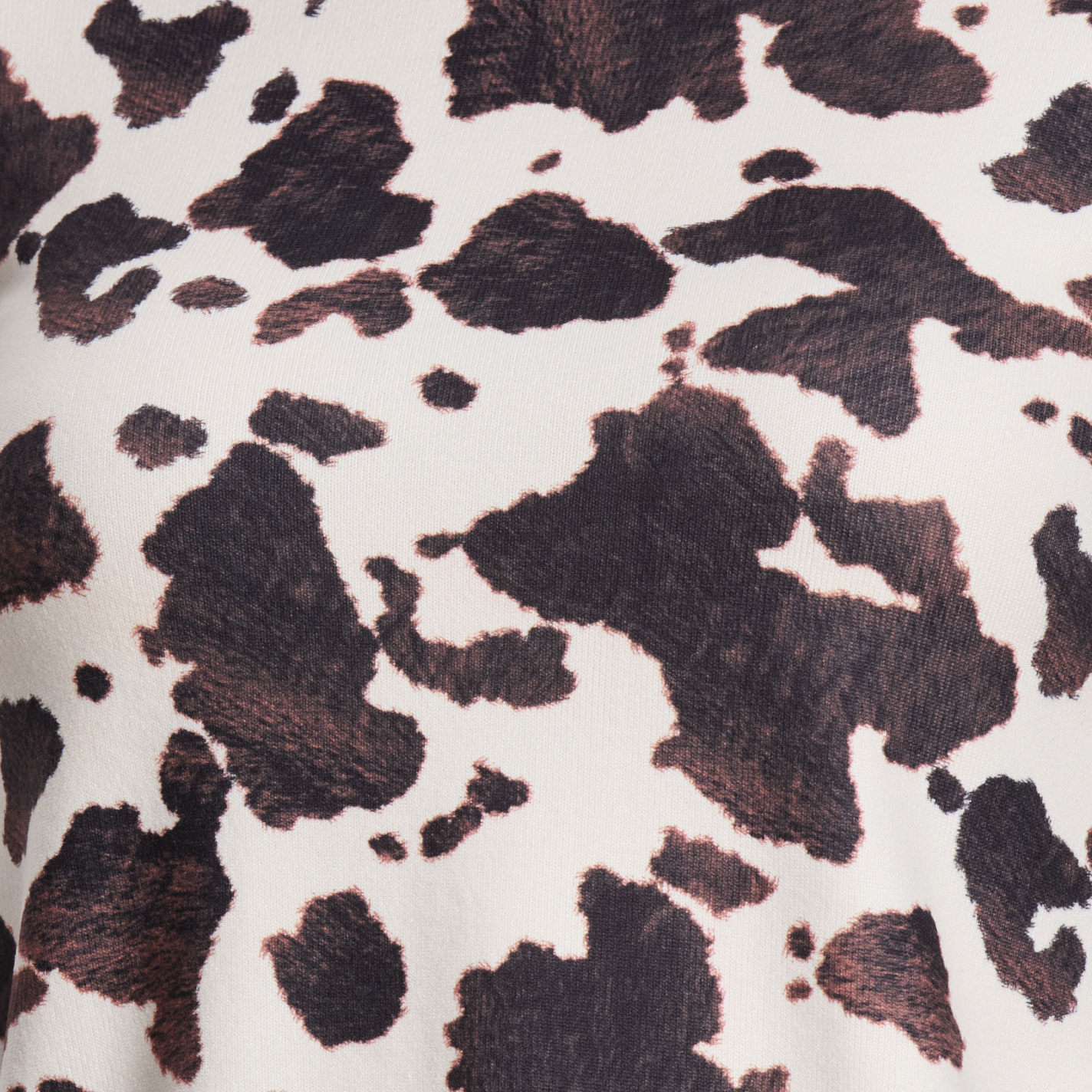 Moa Moa Women's Cream & Chocolate Cow Print Top - Image 1