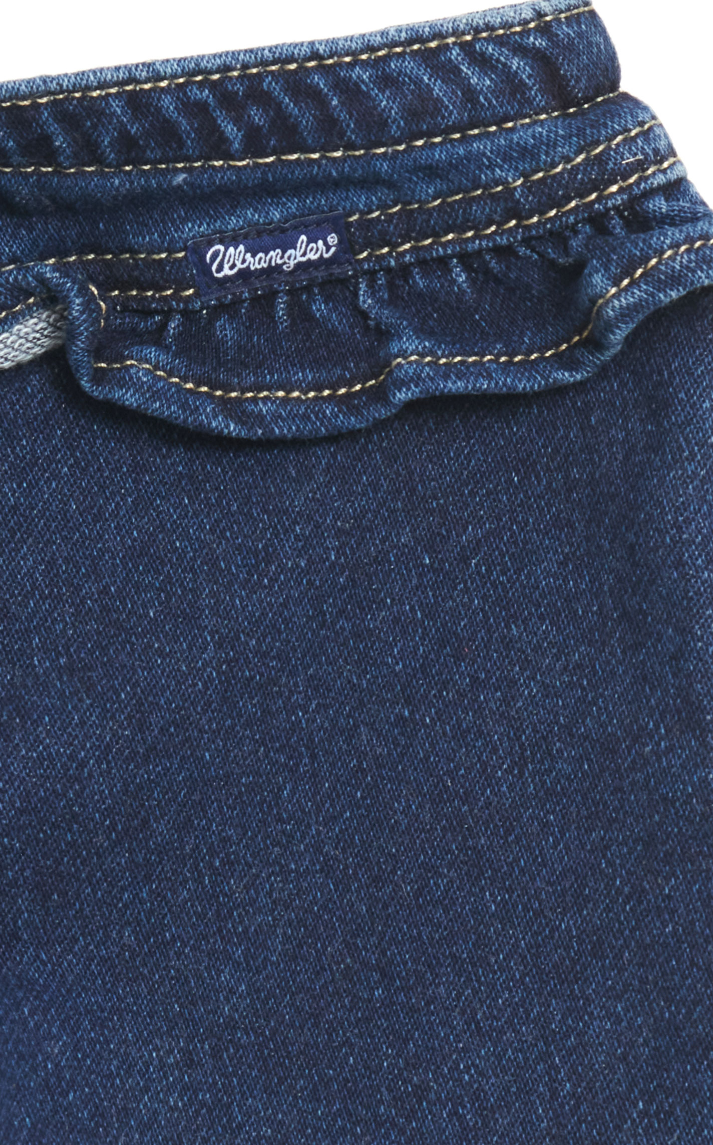 Wrangler Baby Girl's Dark Wash Ruffle and Trumpet Flare Leg Jeans - Image 1