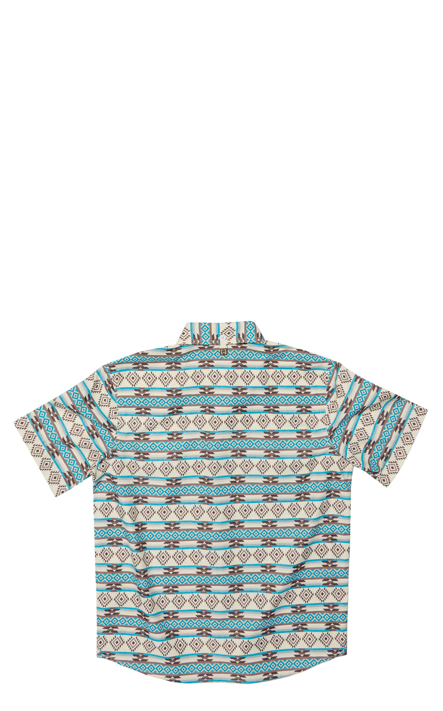 Rafter C Outdoors Boys's Turquoise & Latte Aztec Fishing Shirt - Image 1