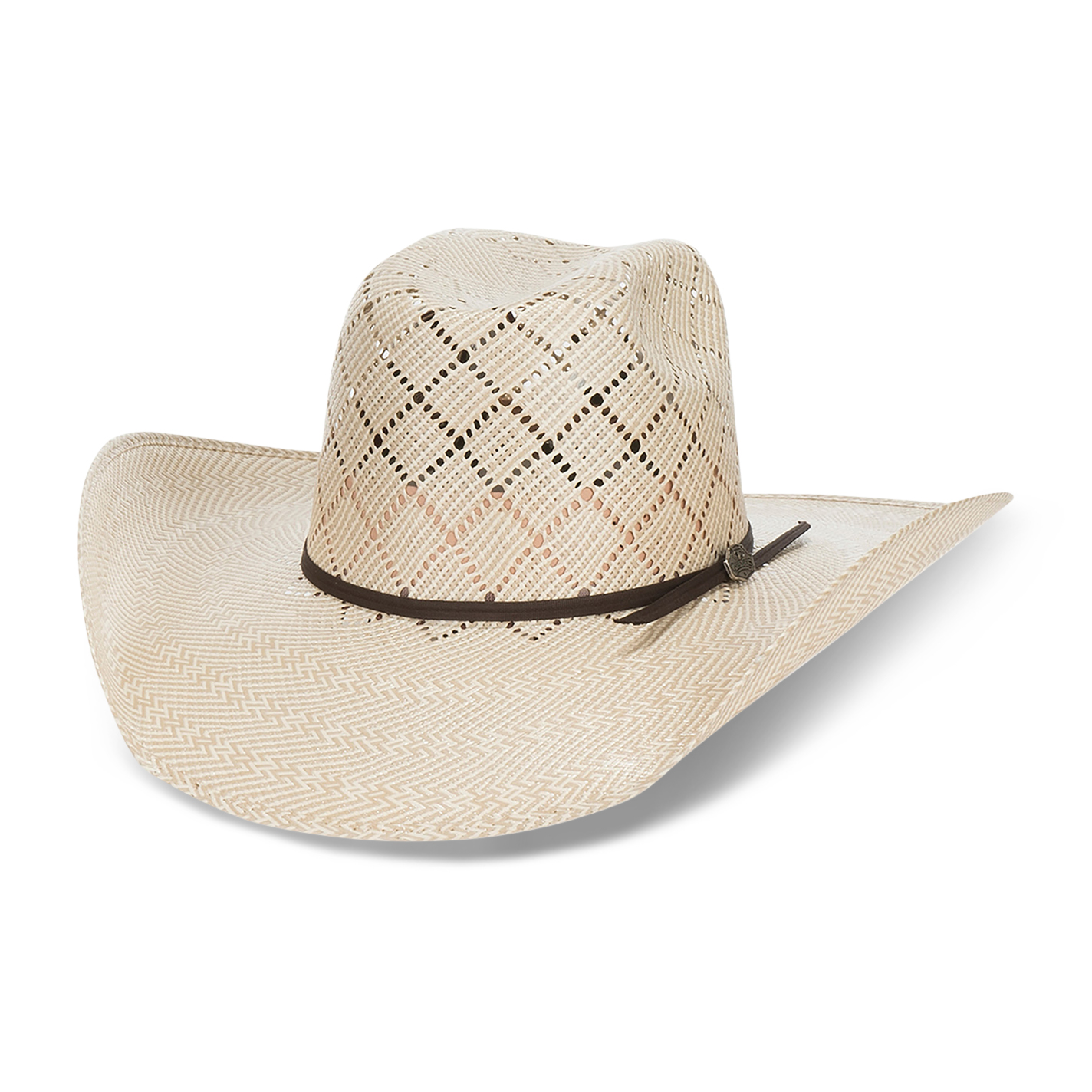Cavender's Cowboy Collection 20X Two Tone Crisscross Vented Straw Cowboy Hat - Image 1
