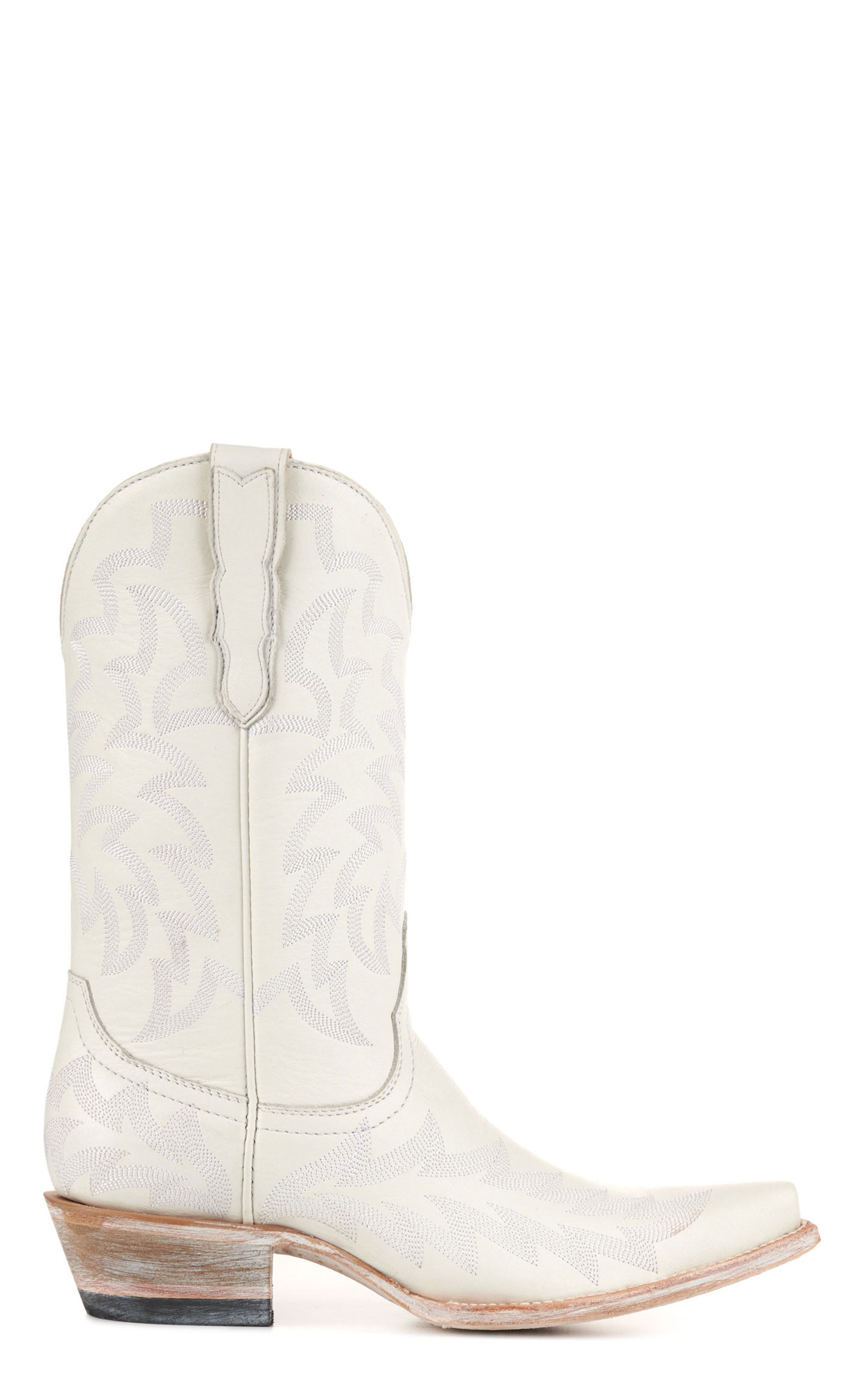 Cavender’s Women’s Leather White Snip Toe Cowboy Boots  - Image 1