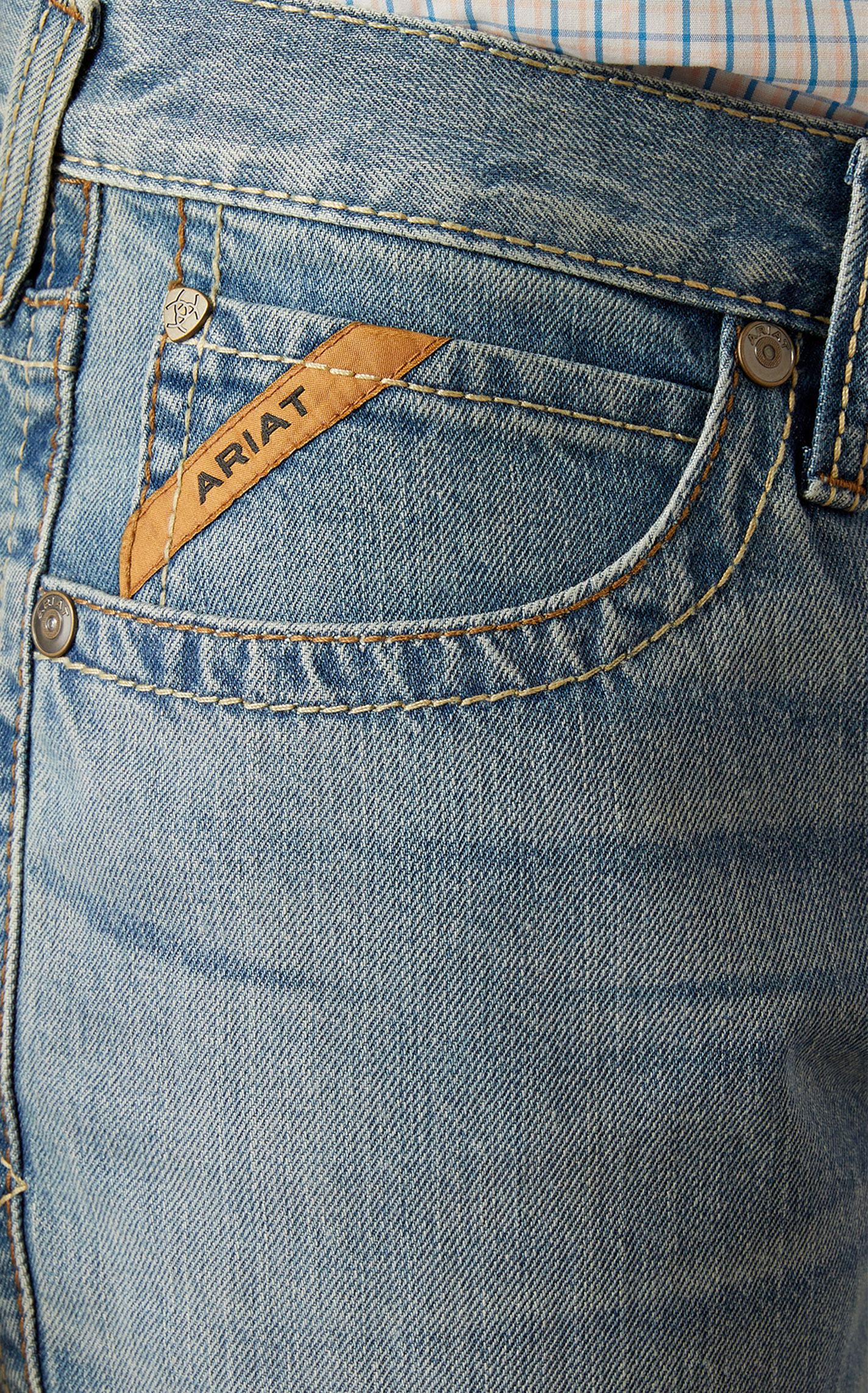 Ariat Men's M4 Louis Corralitos Light Wash Boot Cut Jeans - Image 1