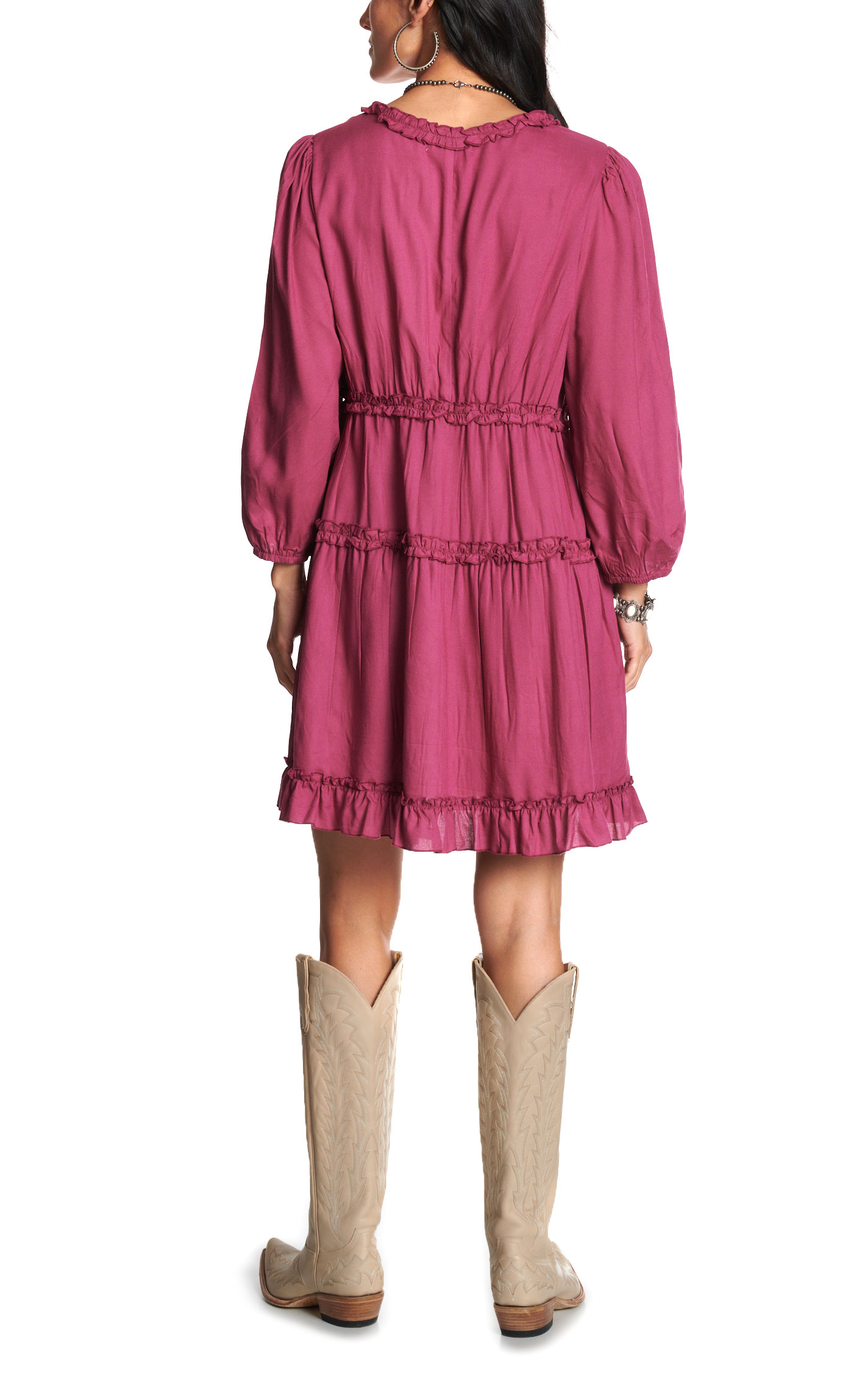 Rockin' C Women's Berry Ruffled Dress - Image 1