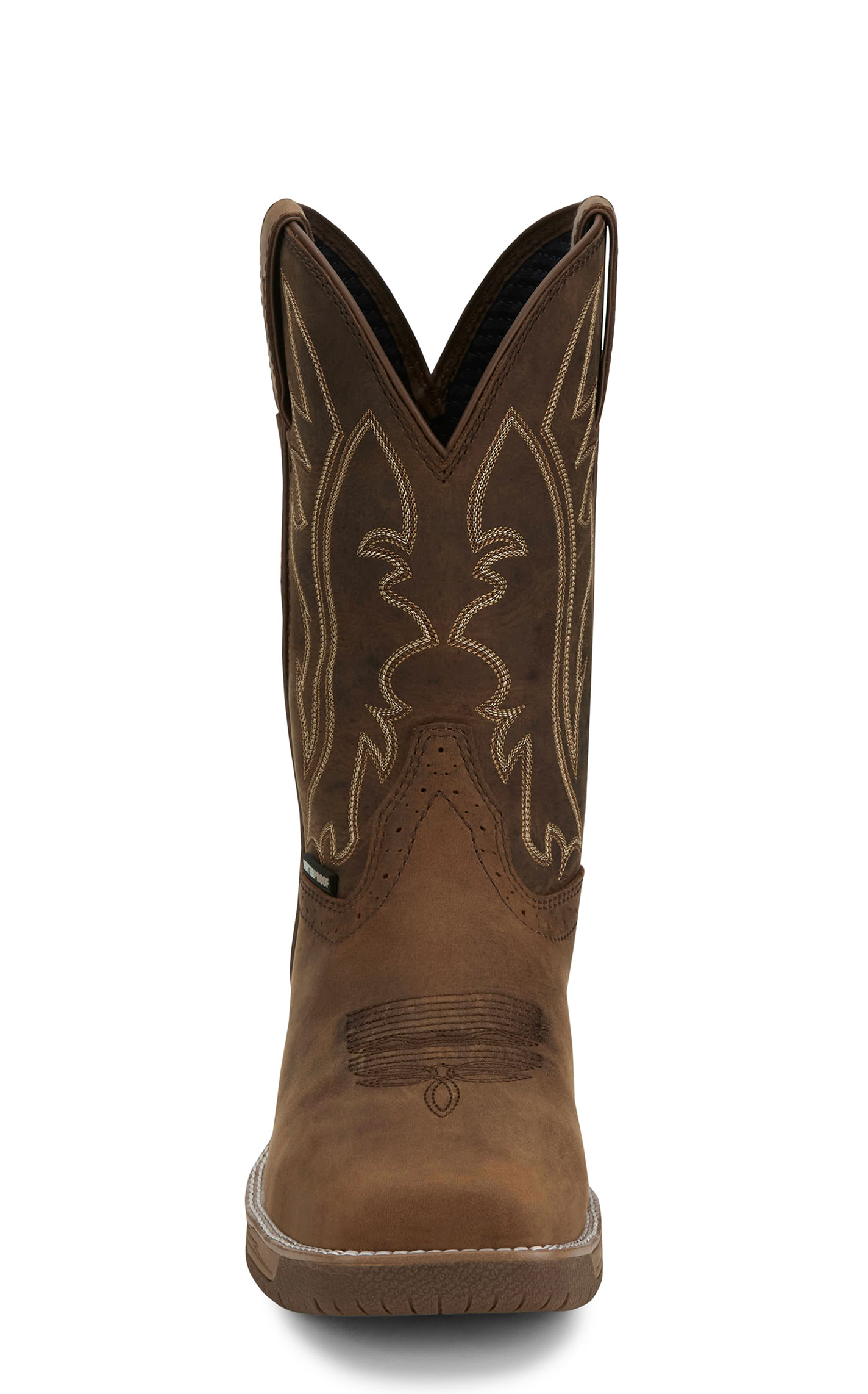Justin Men's Brown Nitread Waterproof Oil & Slip Resistant Work Boots - Image 1