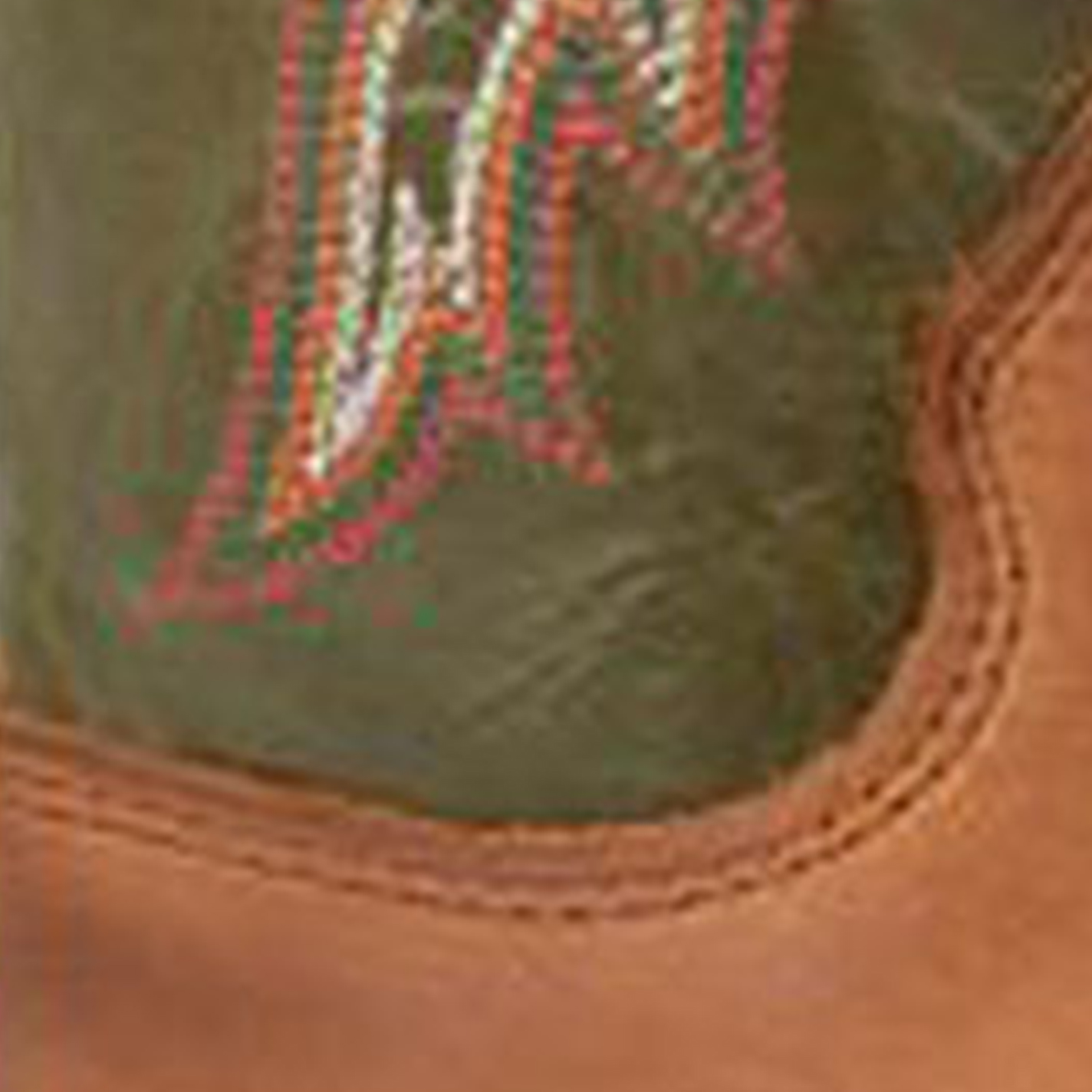 Justin Men's Bent Rail Austin Cognac and Green Wide Square Toe Cowboy Boots - Image 1