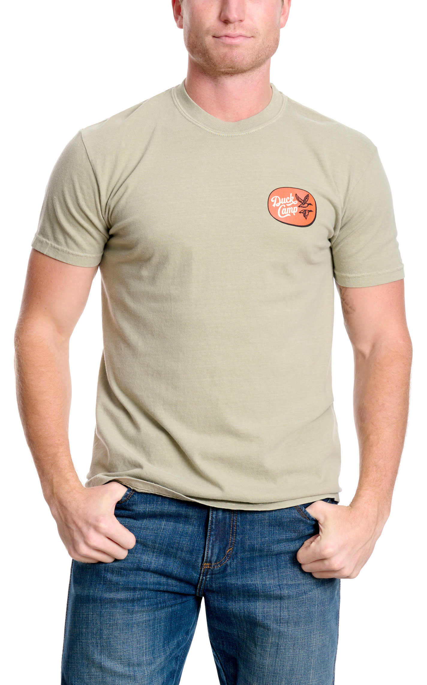 Duck Camp Men's Wheat Logo Graphic Back T-Shirt - Image 1